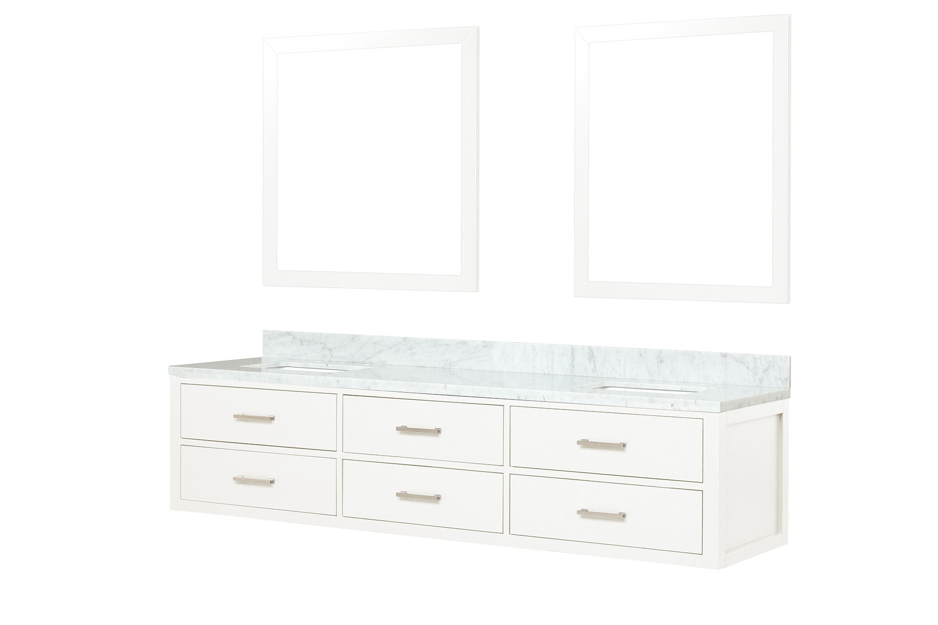 Castor 80 in W x 22 in D White Double Bath Vanity