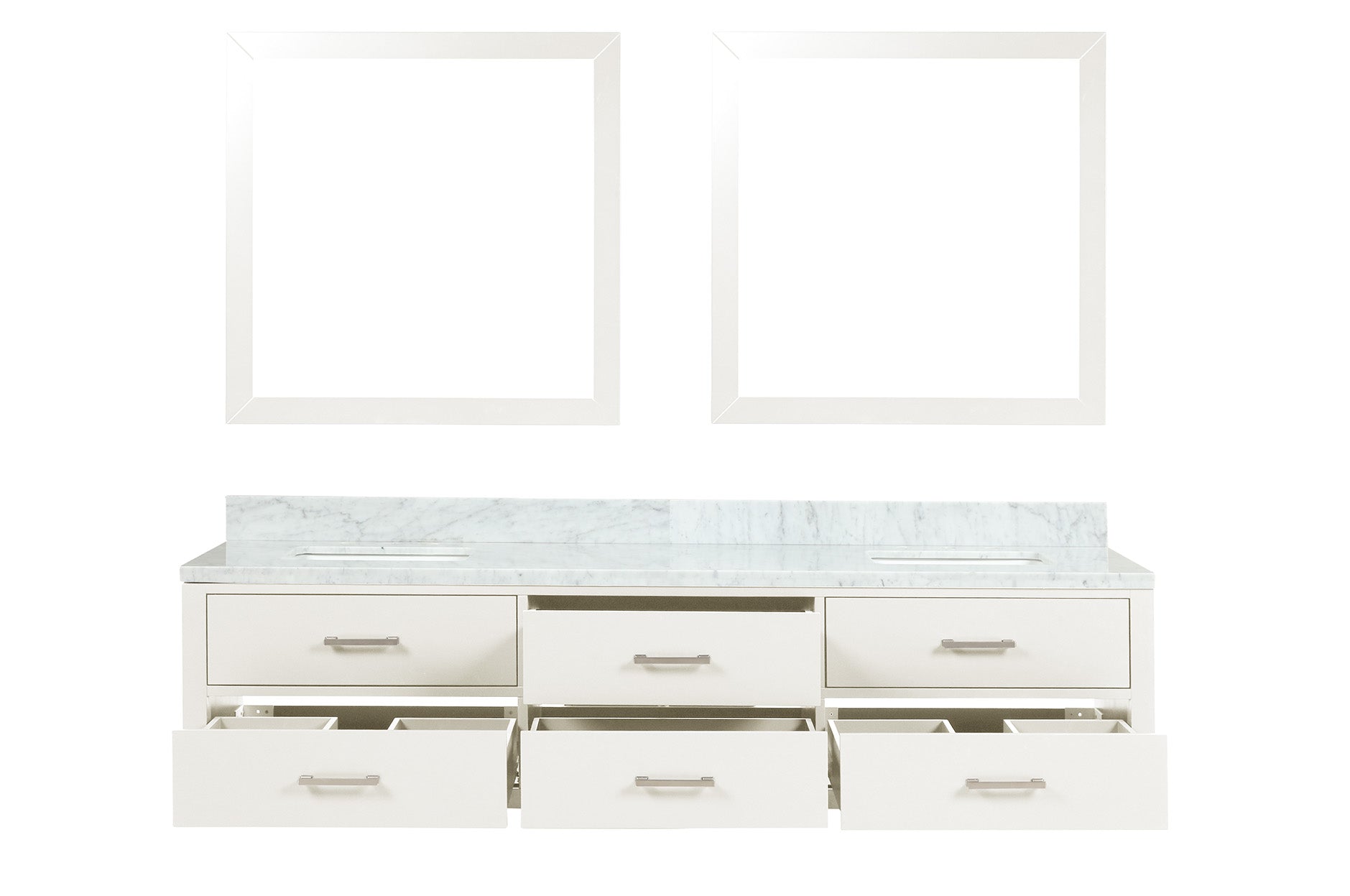 Castor 80 in W x 22 in D White Double Bath Vanity