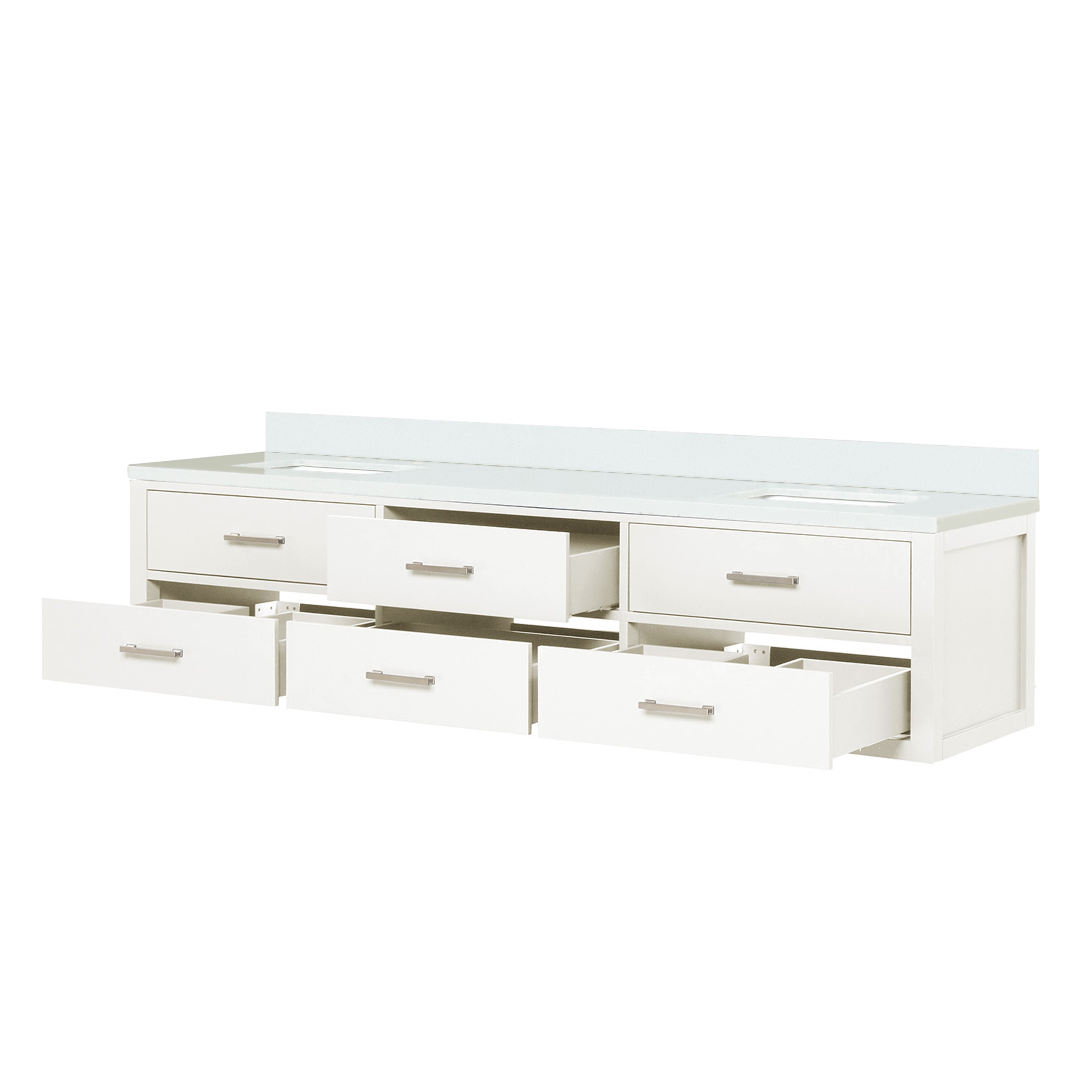 Castor 80 in W x 22 in D White Double Bath Vanity