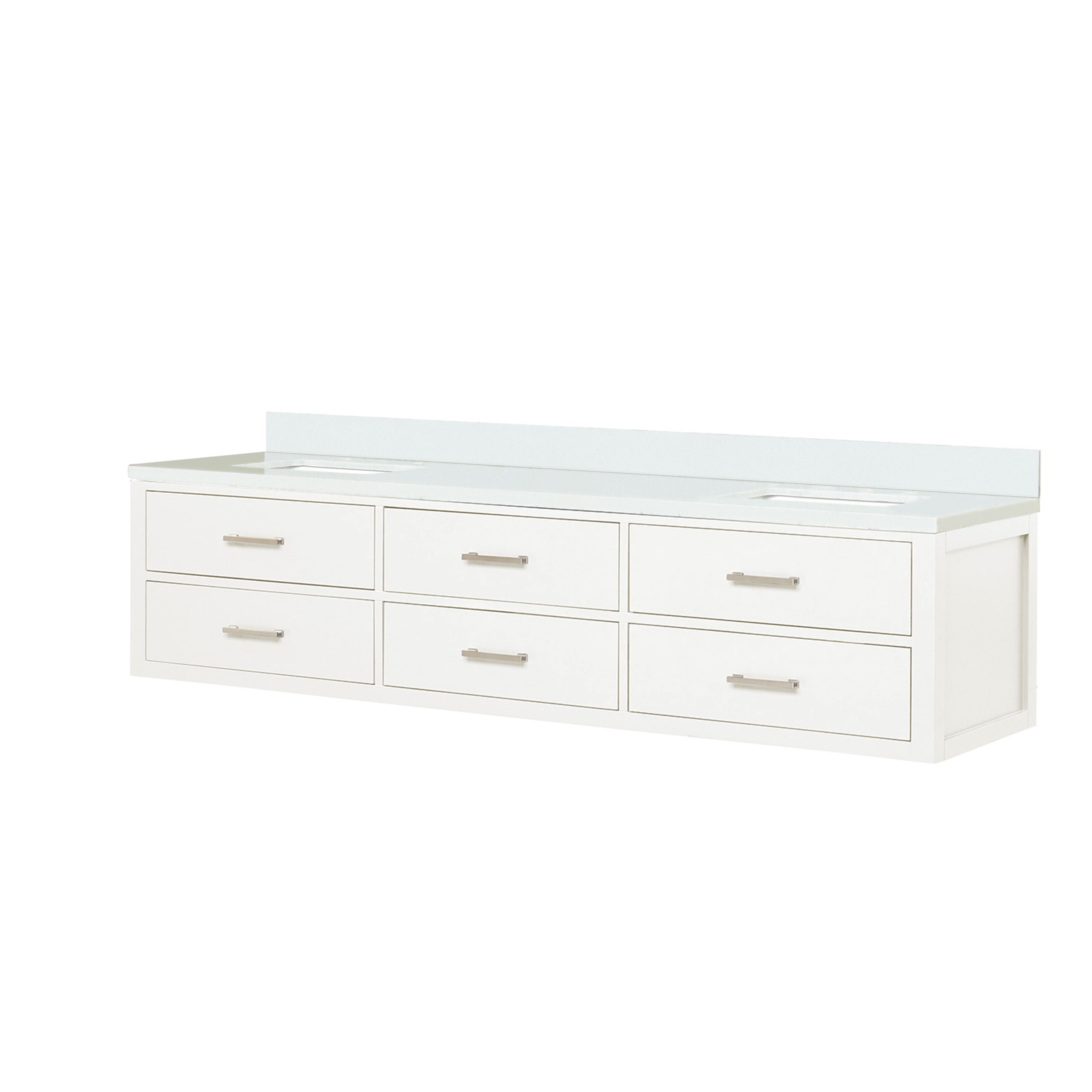 Castor 80 in W x 22 in D White Double Bath Vanity