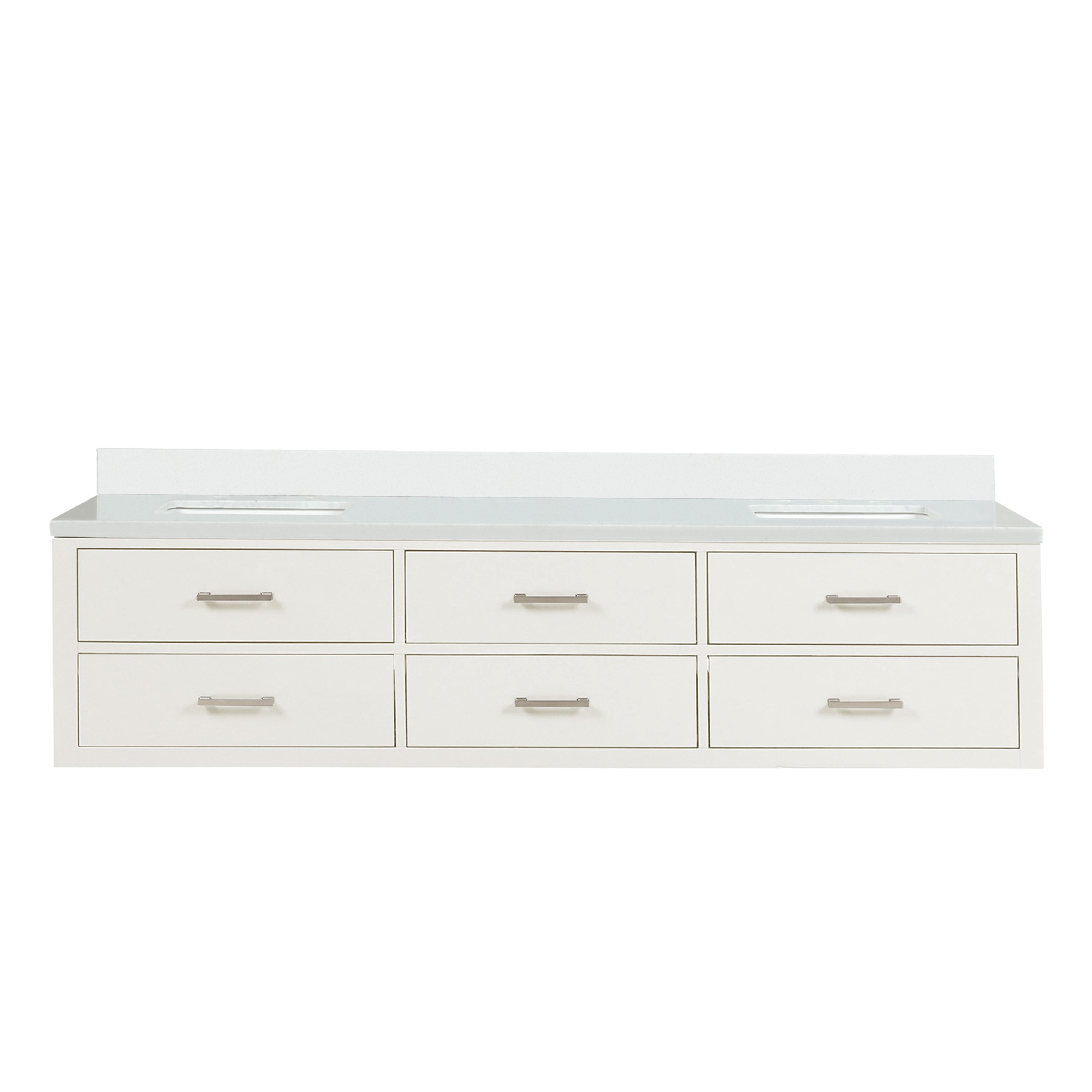 Castor 80 in W x 22 in D White Double Bath Vanity