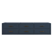 Castor 80 in W x 22 in D Blue Double Bath Vanity