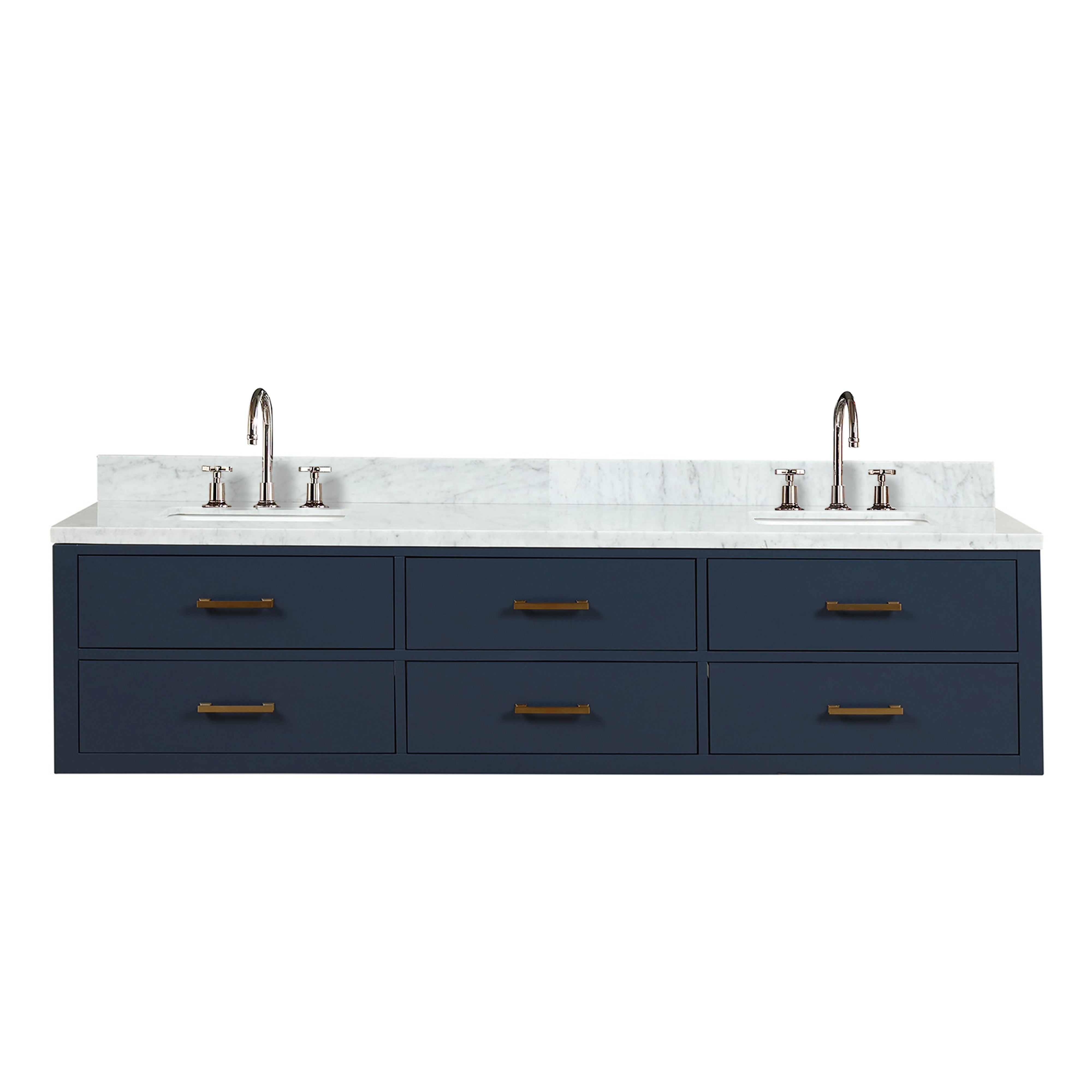 Castor 80 in W x 22 in D Blue Double Bath Vanity