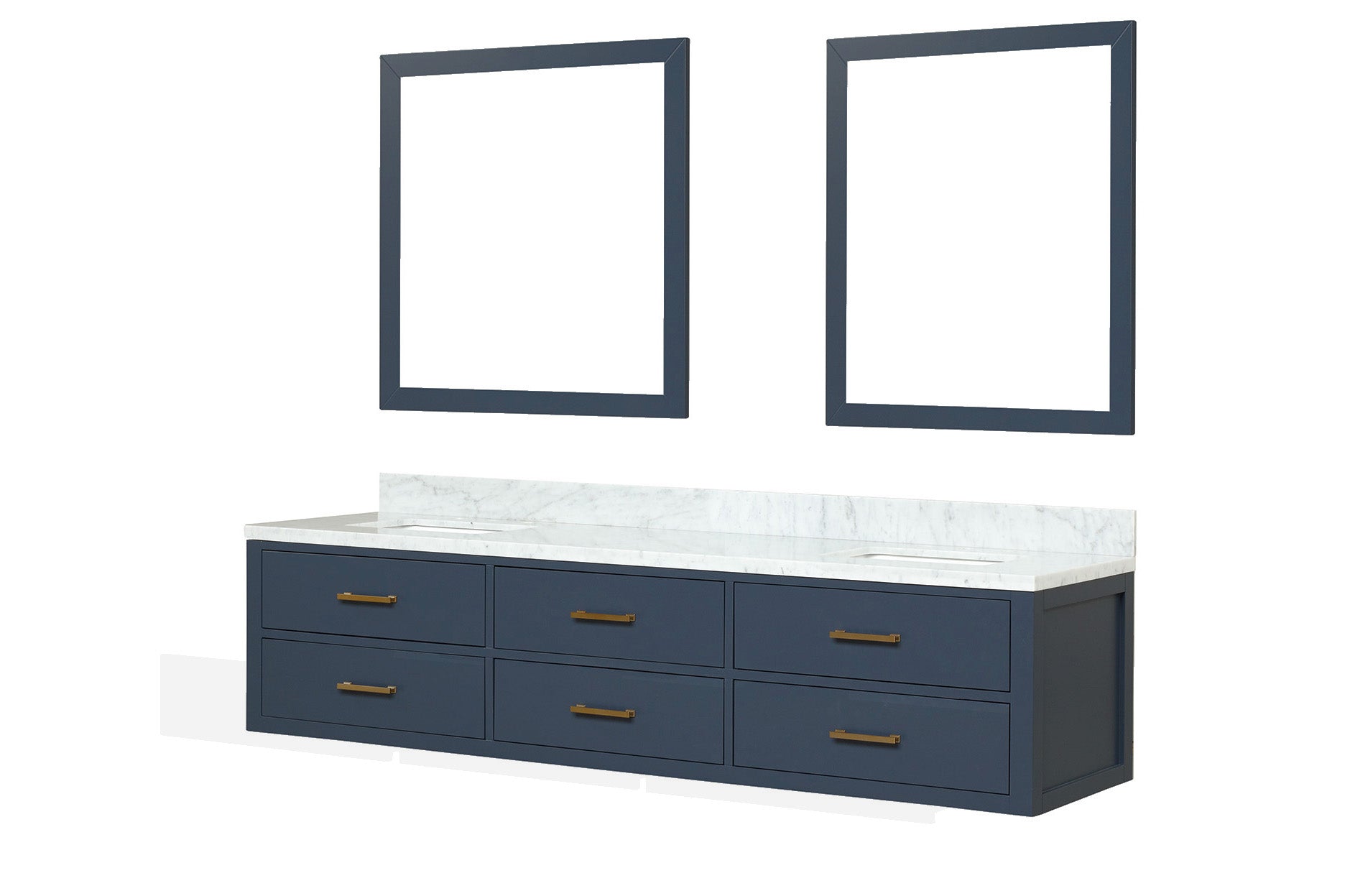 Castor 80 in W x 22 in D Blue Double Bath Vanity