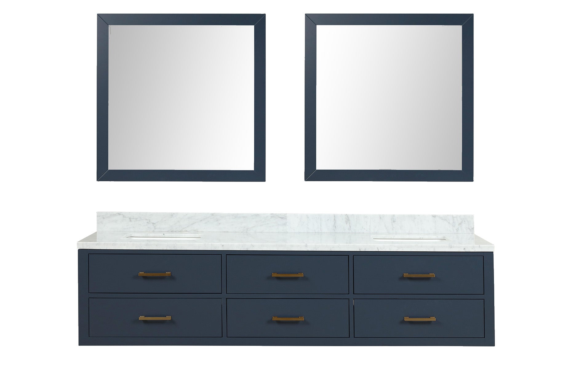 Castor 80 in W x 22 in D Blue Double Bath Vanity