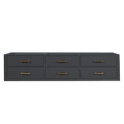 Castor 80 in W x 22 in D Black Double Bath Vanity