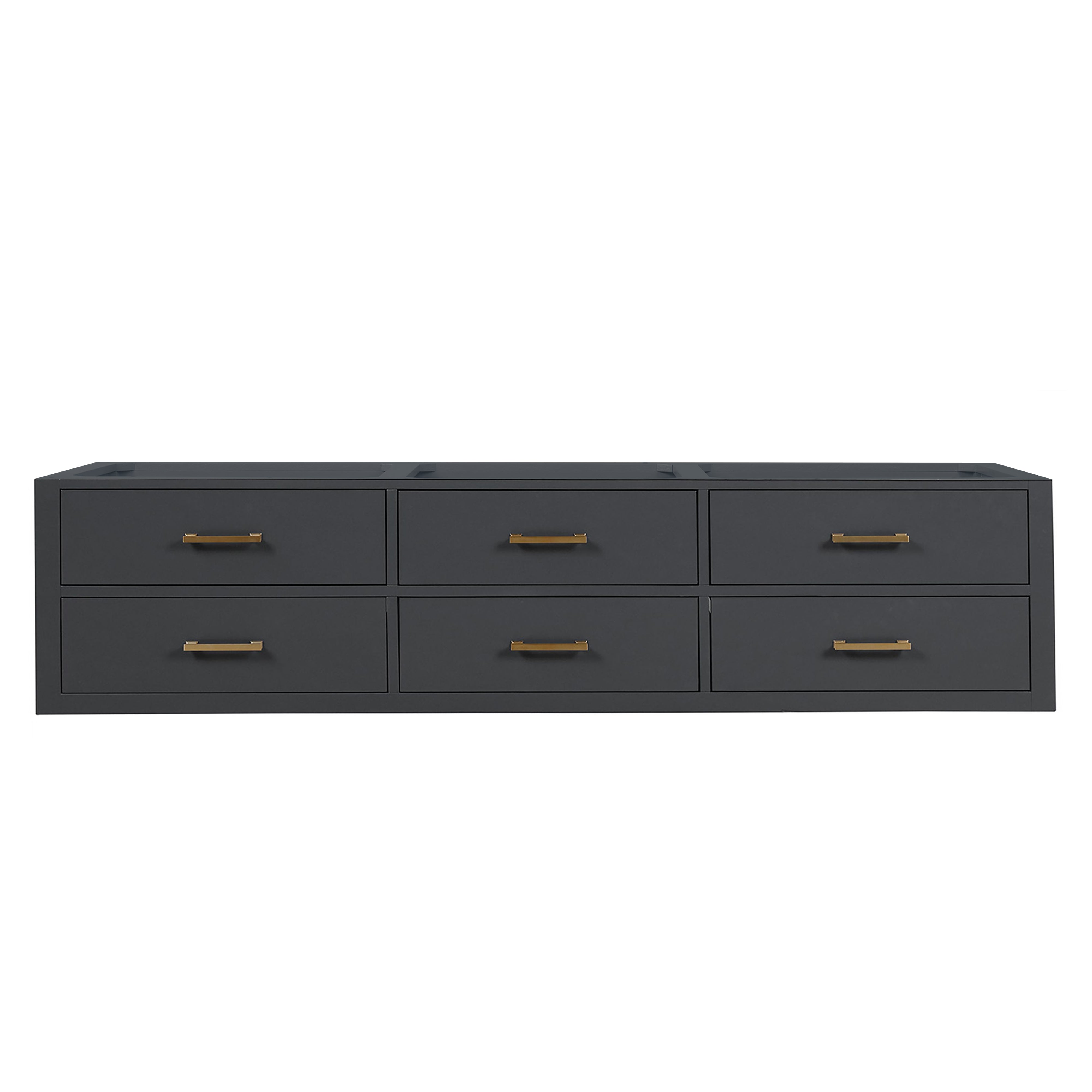 Castor 80 in W x 22 in D Black Double Bath Vanity