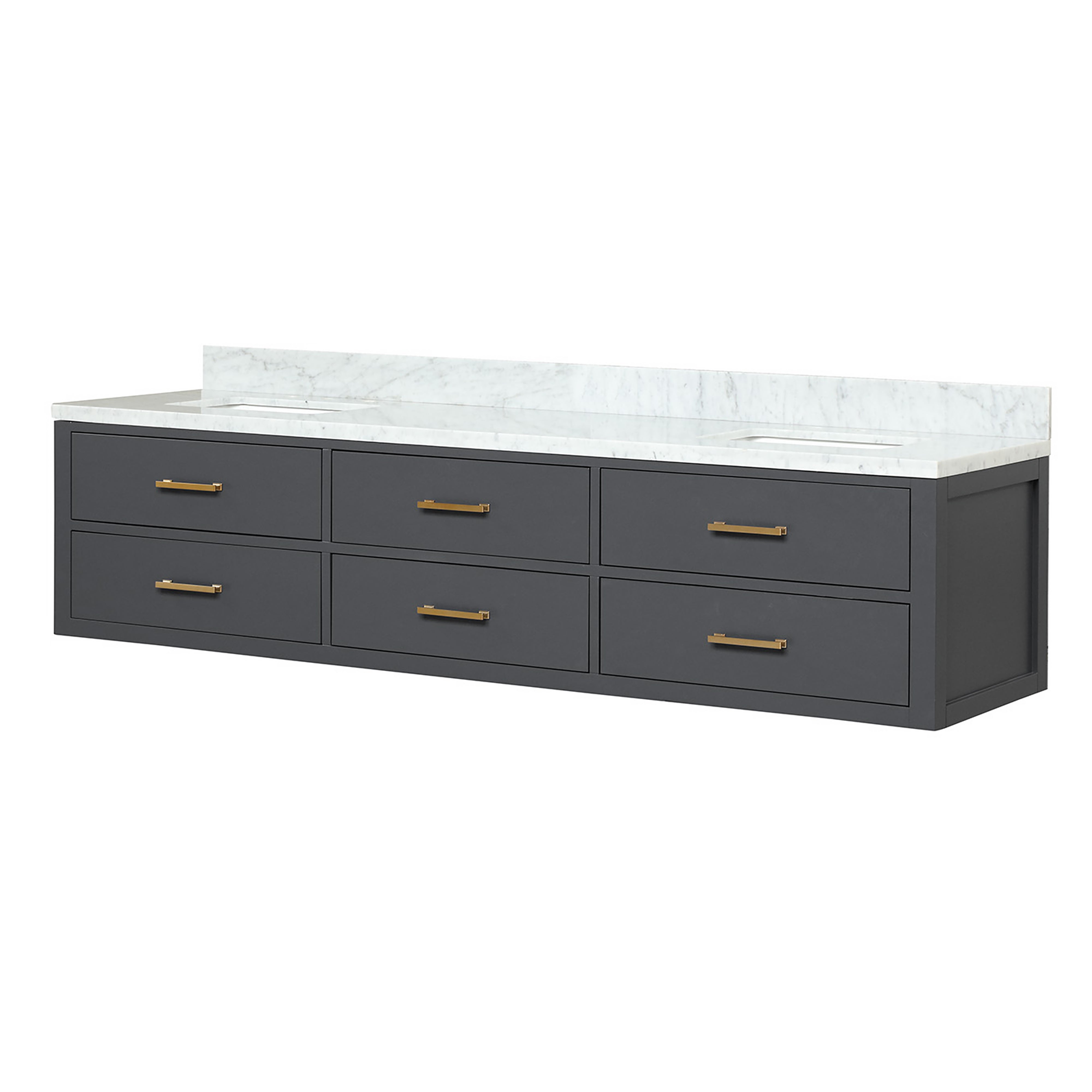 Castor 80 in W x 22 in D Black Double Bath Vanity