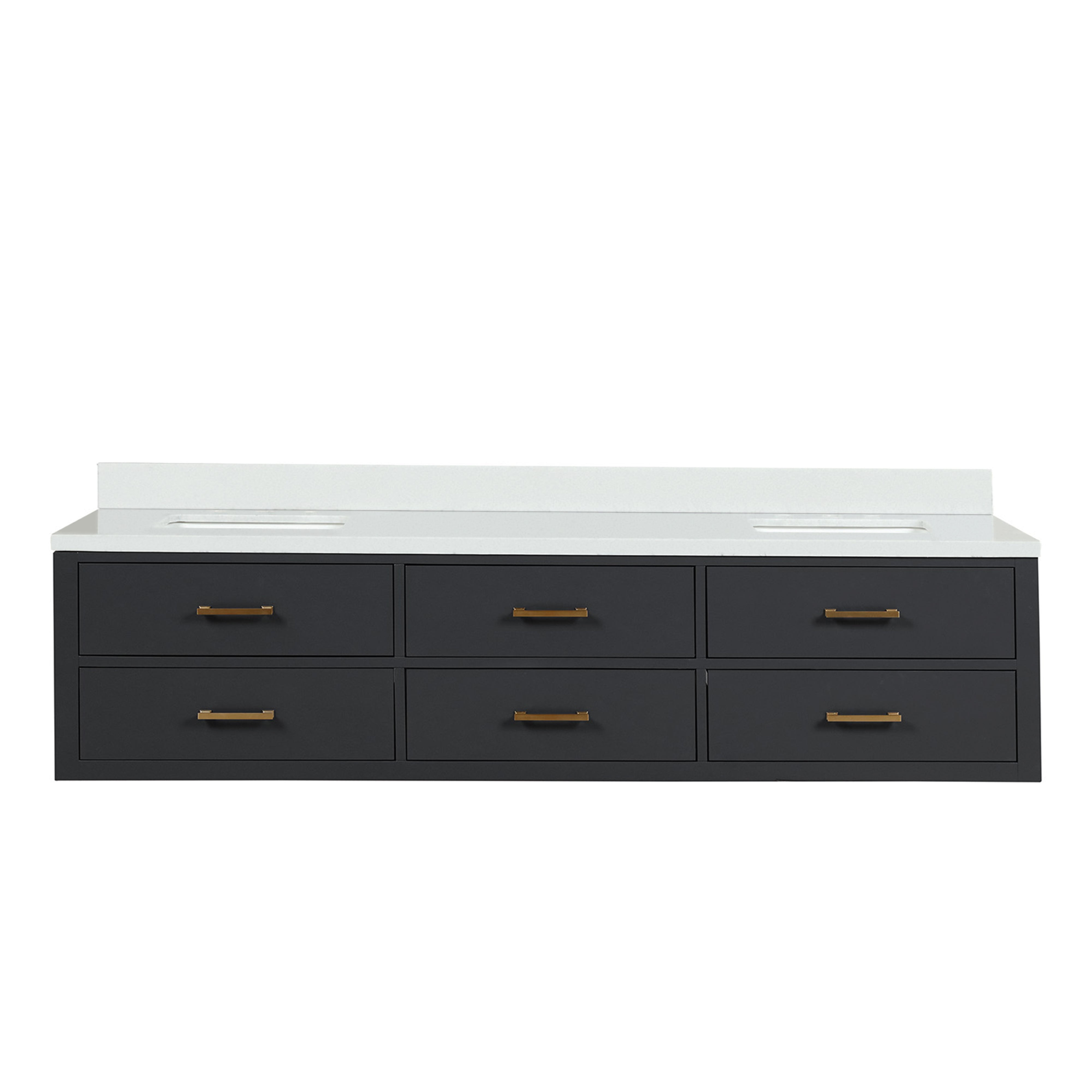 Castor 80 in W x 22 in D Black Double Bath Vanity