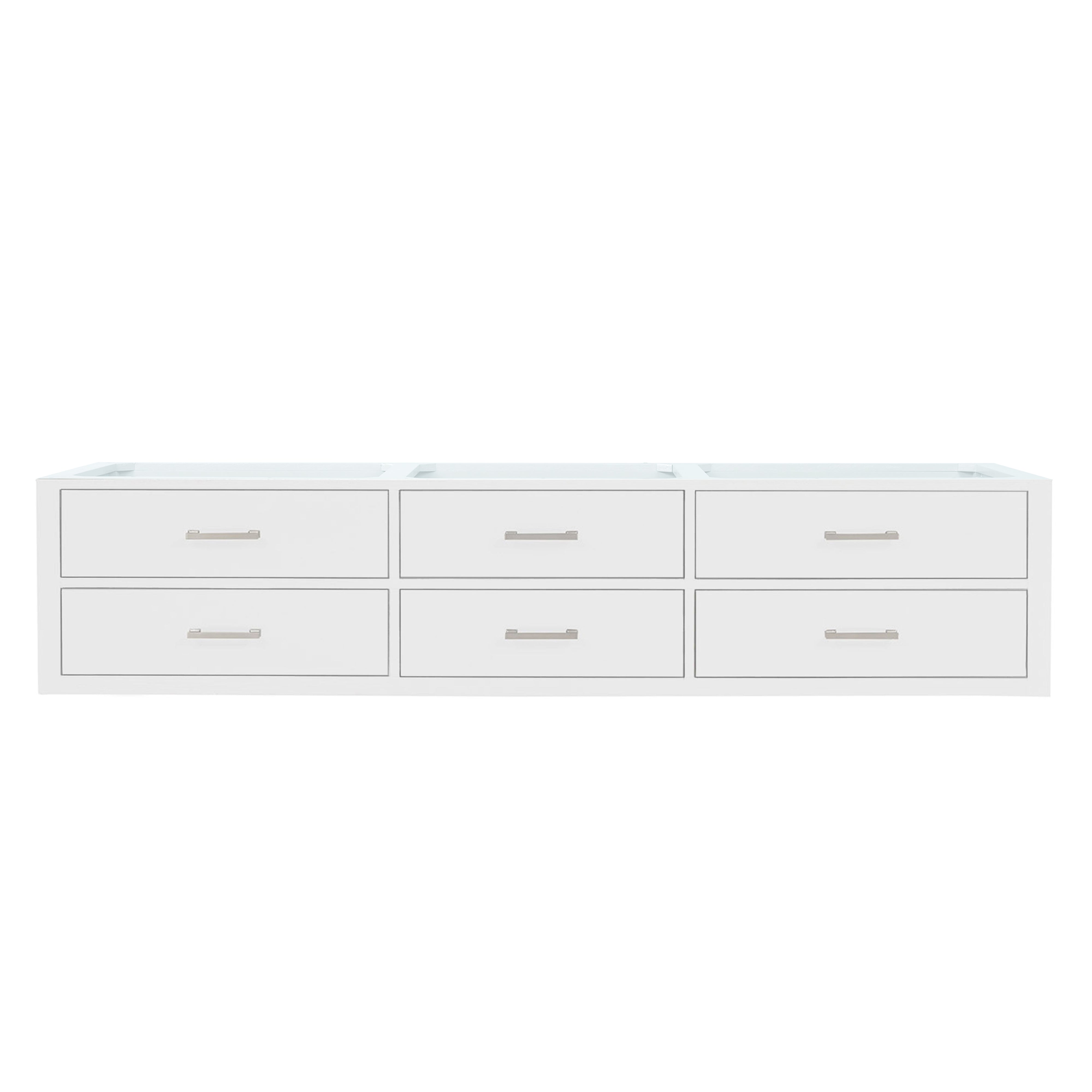 Castor 84 in W x 22 in D White Double Bath Vanity