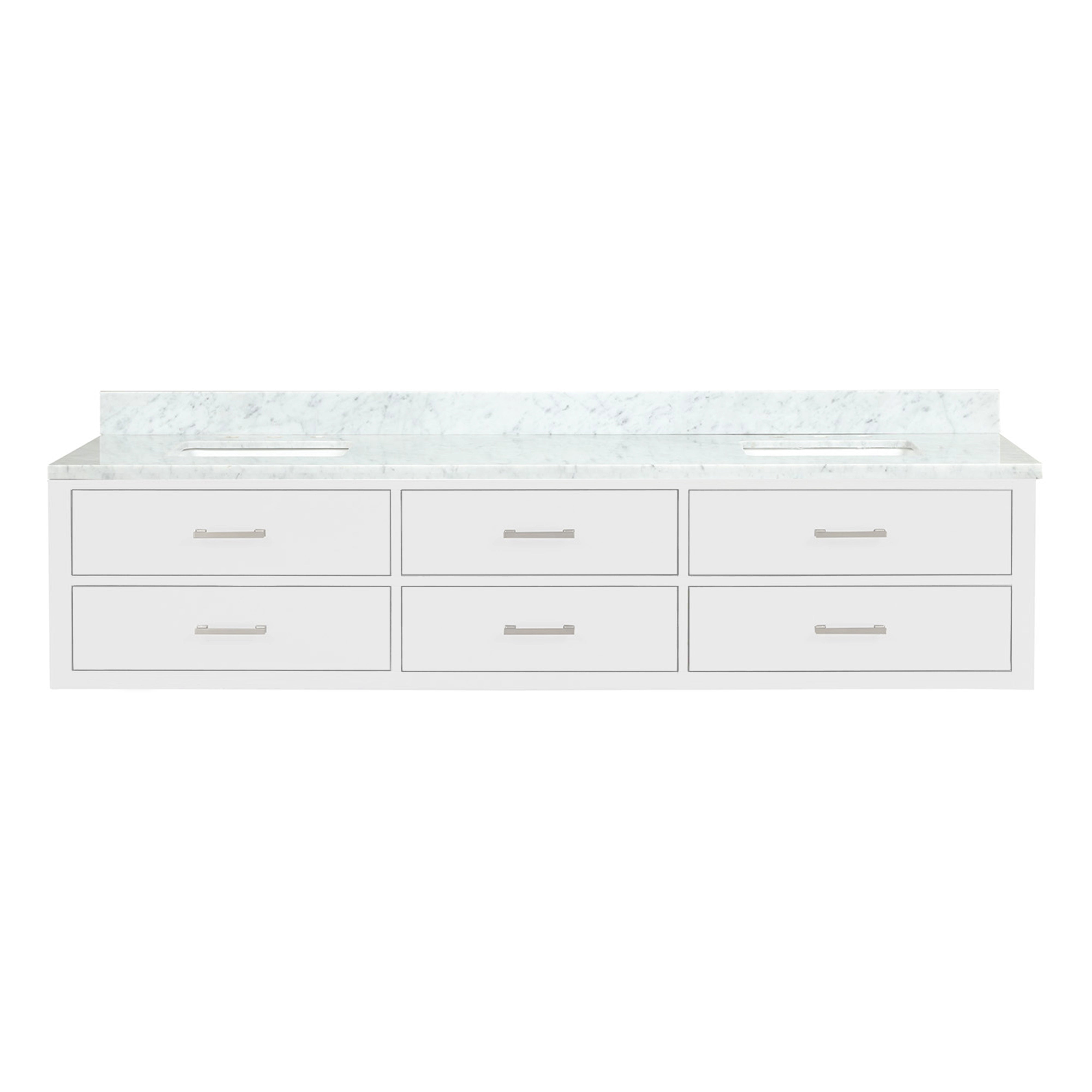 Castor 84 in W x 22 in D White Double Bath Vanity