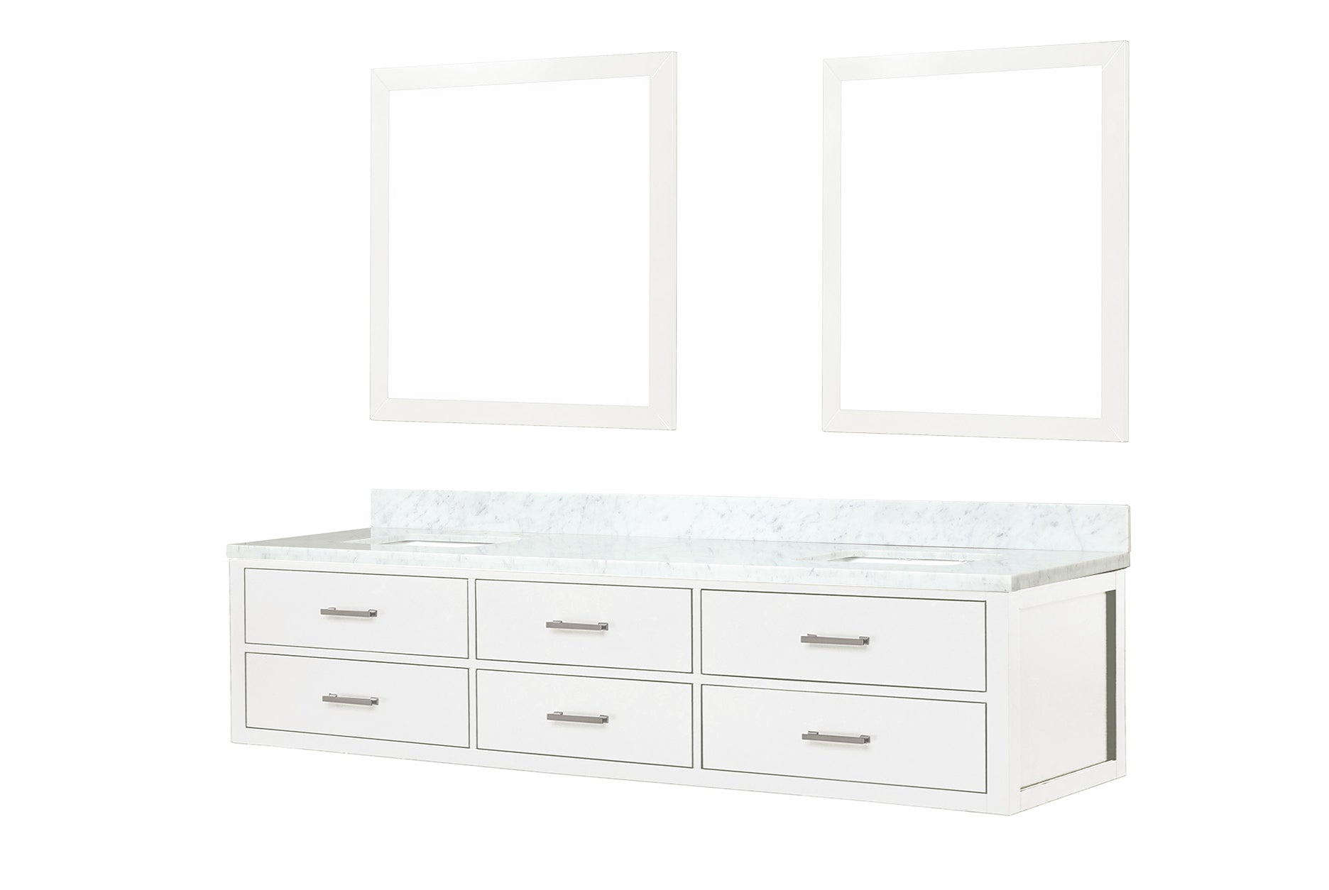 Castor 84 in W x 22 in D White Double Bath Vanity