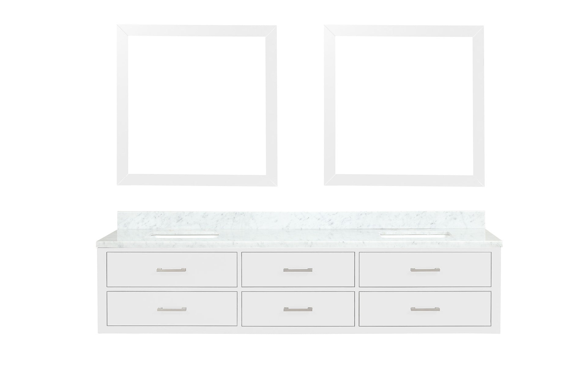 Castor 84 in W x 22 in D White Double Bath Vanity