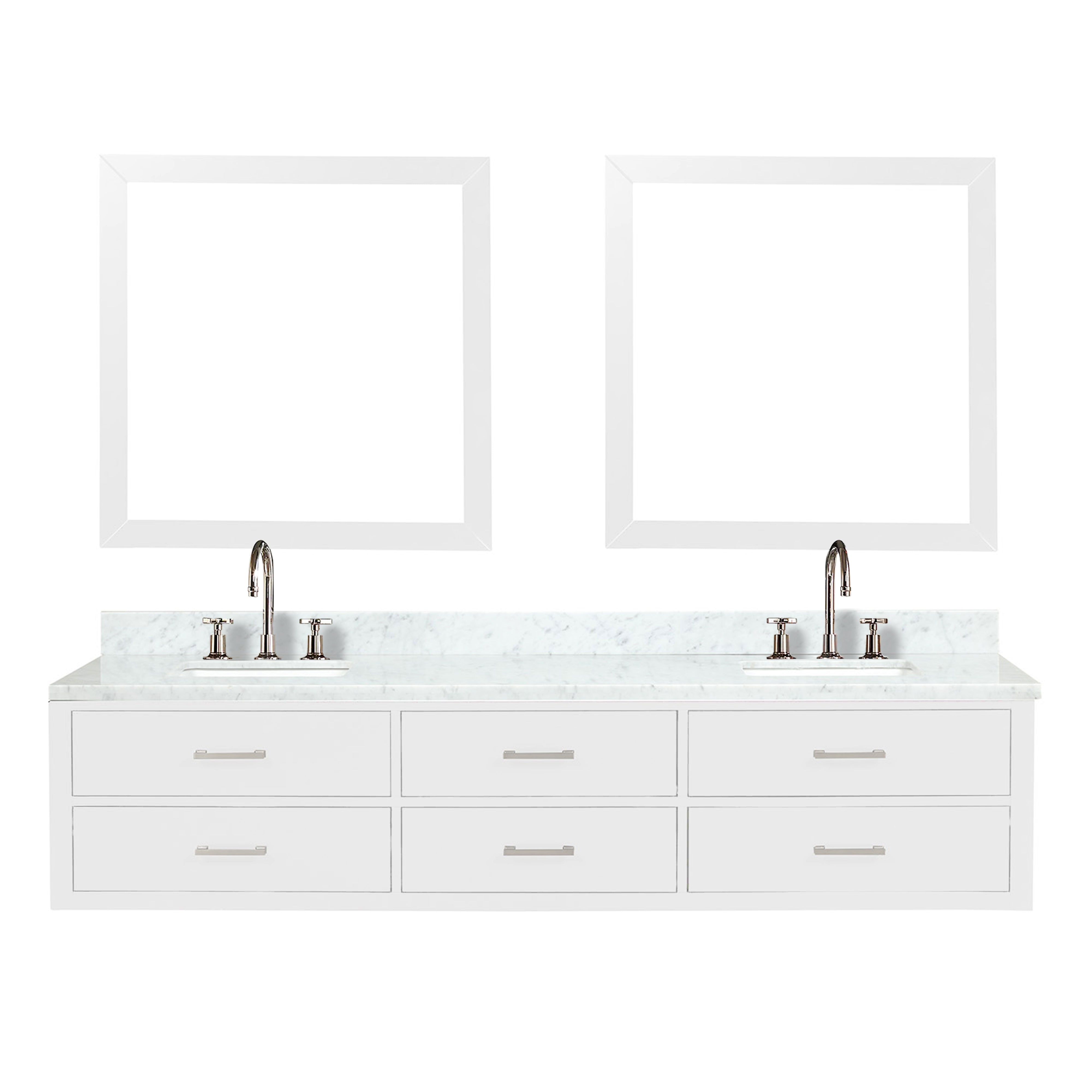 Castor 84 in W x 22 in D White Double Bath Vanity