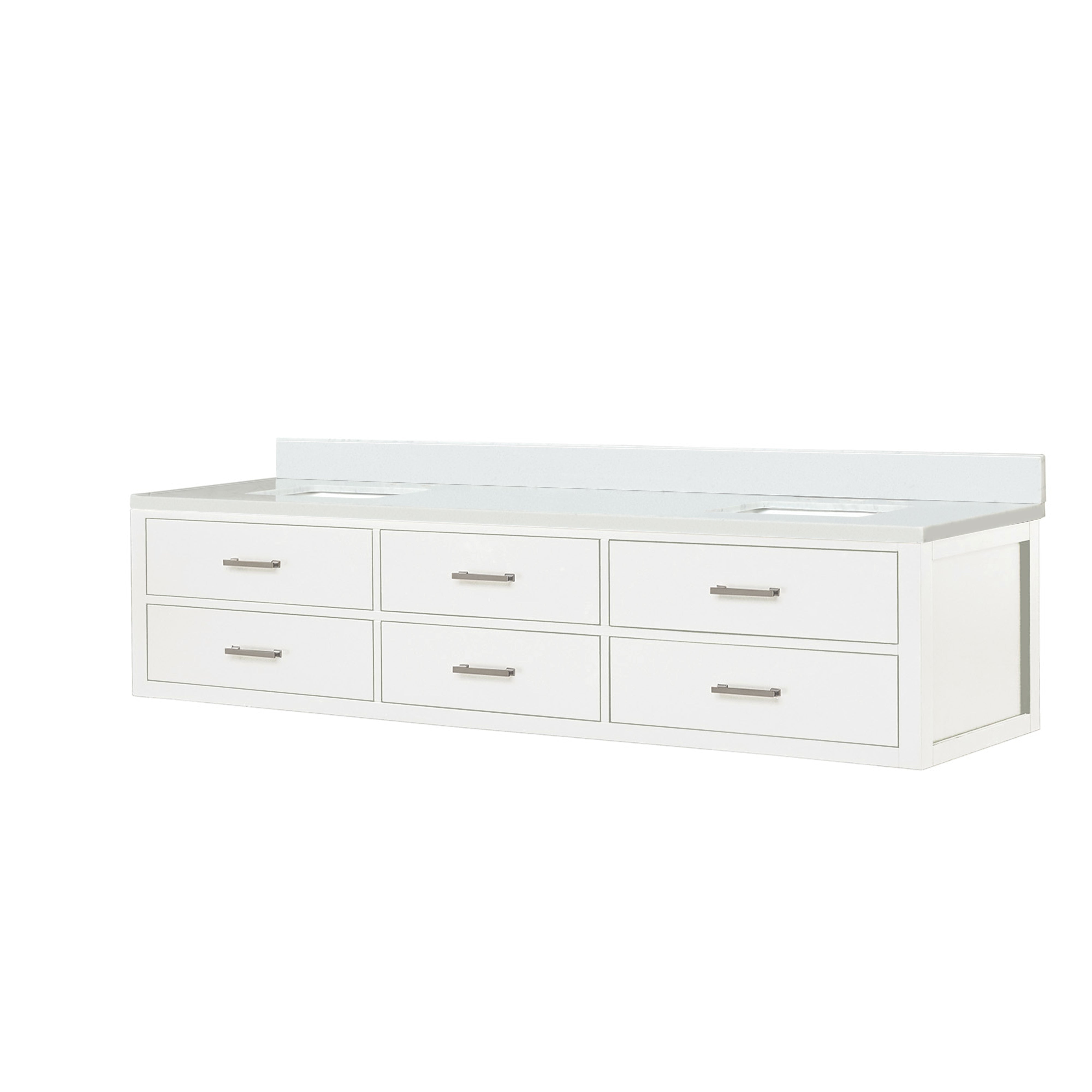 Castor 84 in W x 22 in D White Double Bath Vanity