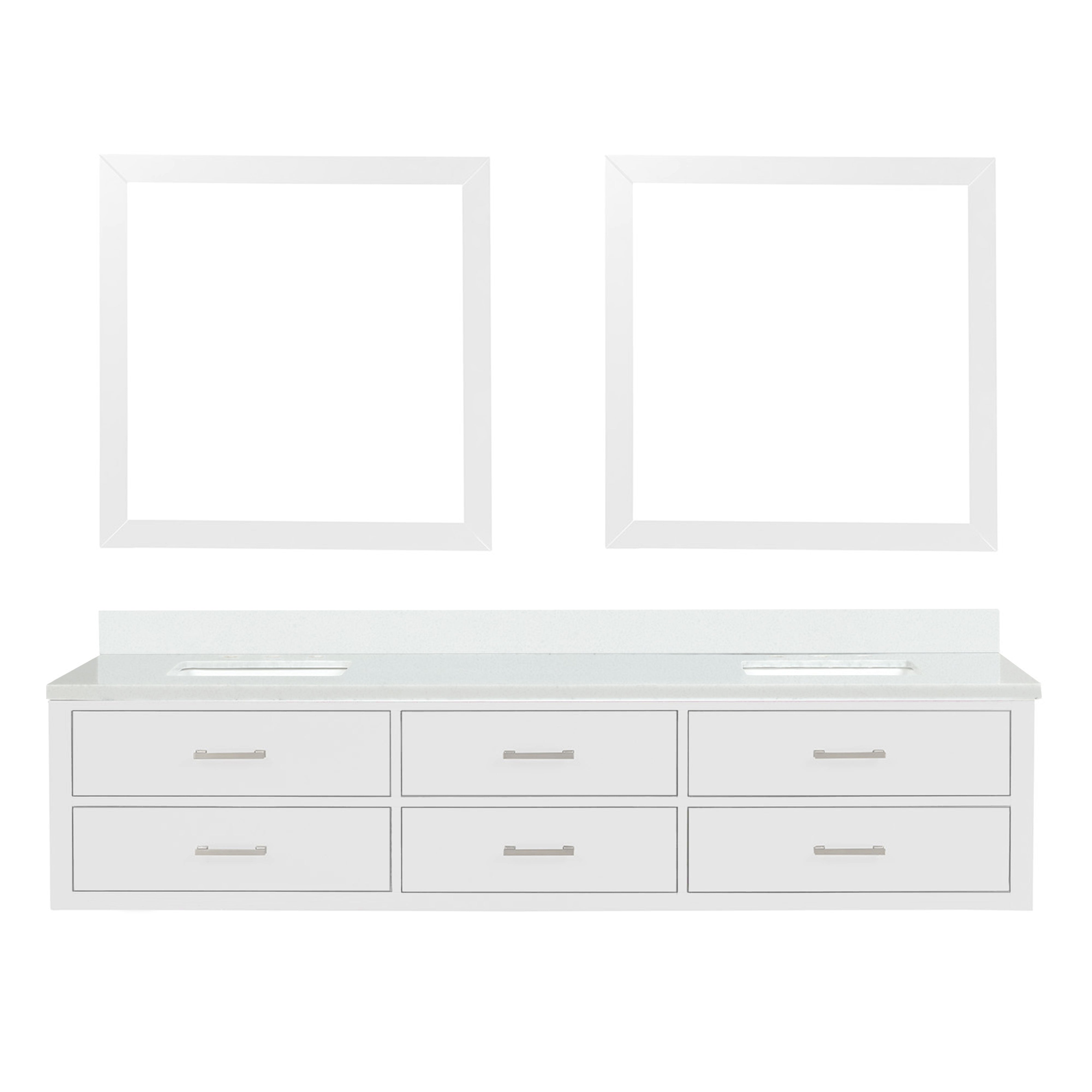Castor 84 in W x 22 in D White Double Bath Vanity