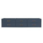 Castor 84 in W x 22 in D Blue Double Bath Vanity