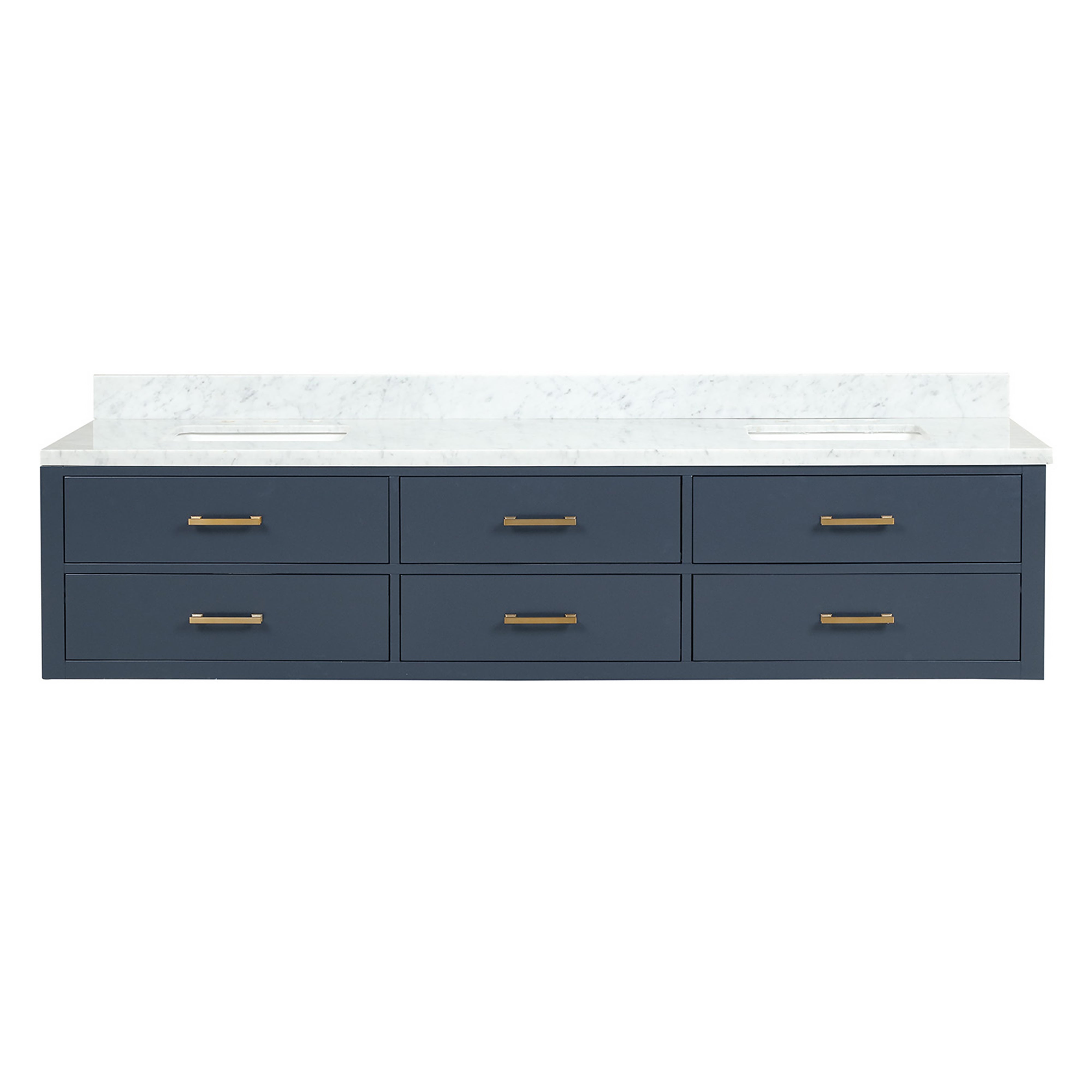 Castor 84 in W x 22 in D Blue Double Bath Vanity