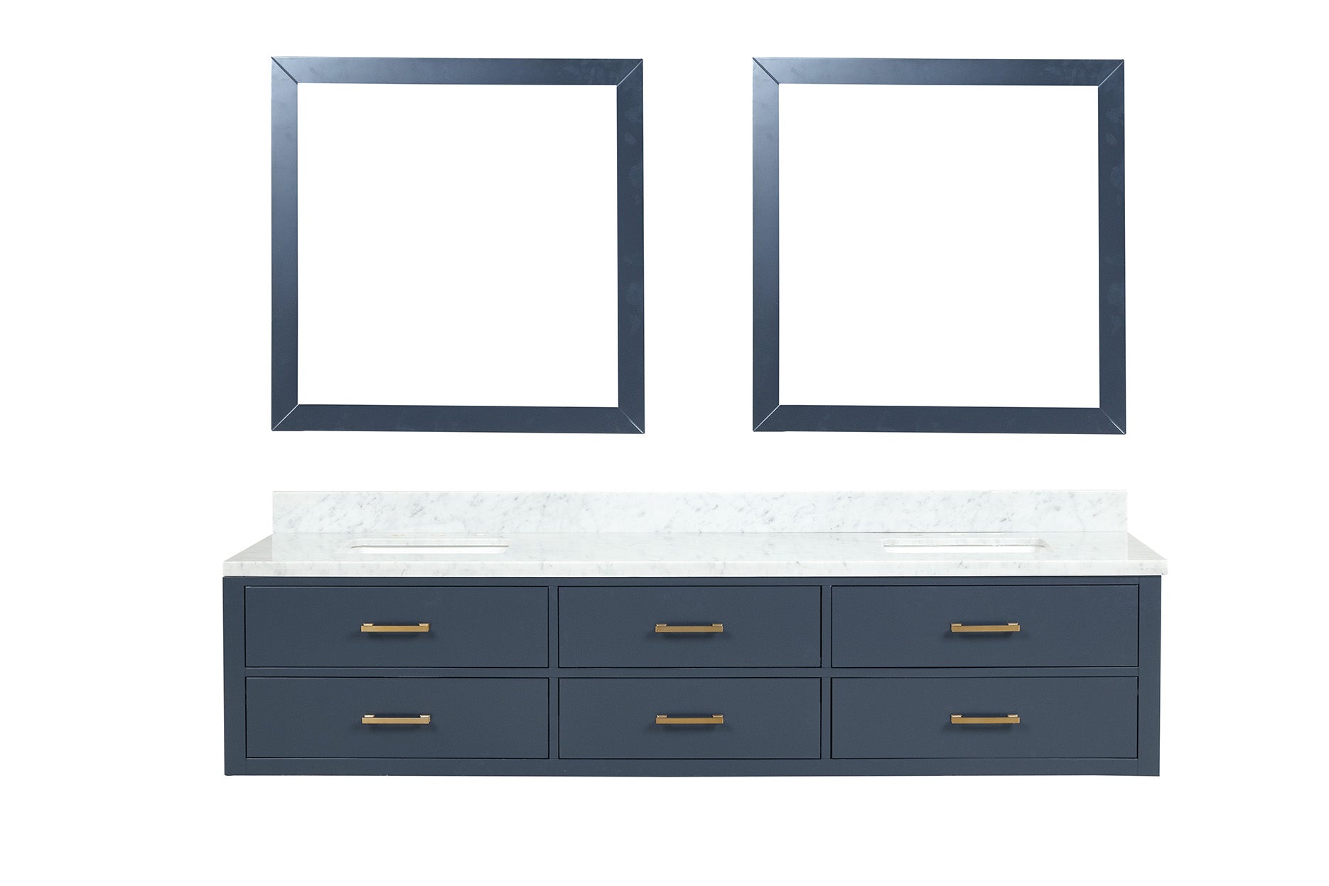 Castor 84 in W x 22 in D Blue Double Bath Vanity
