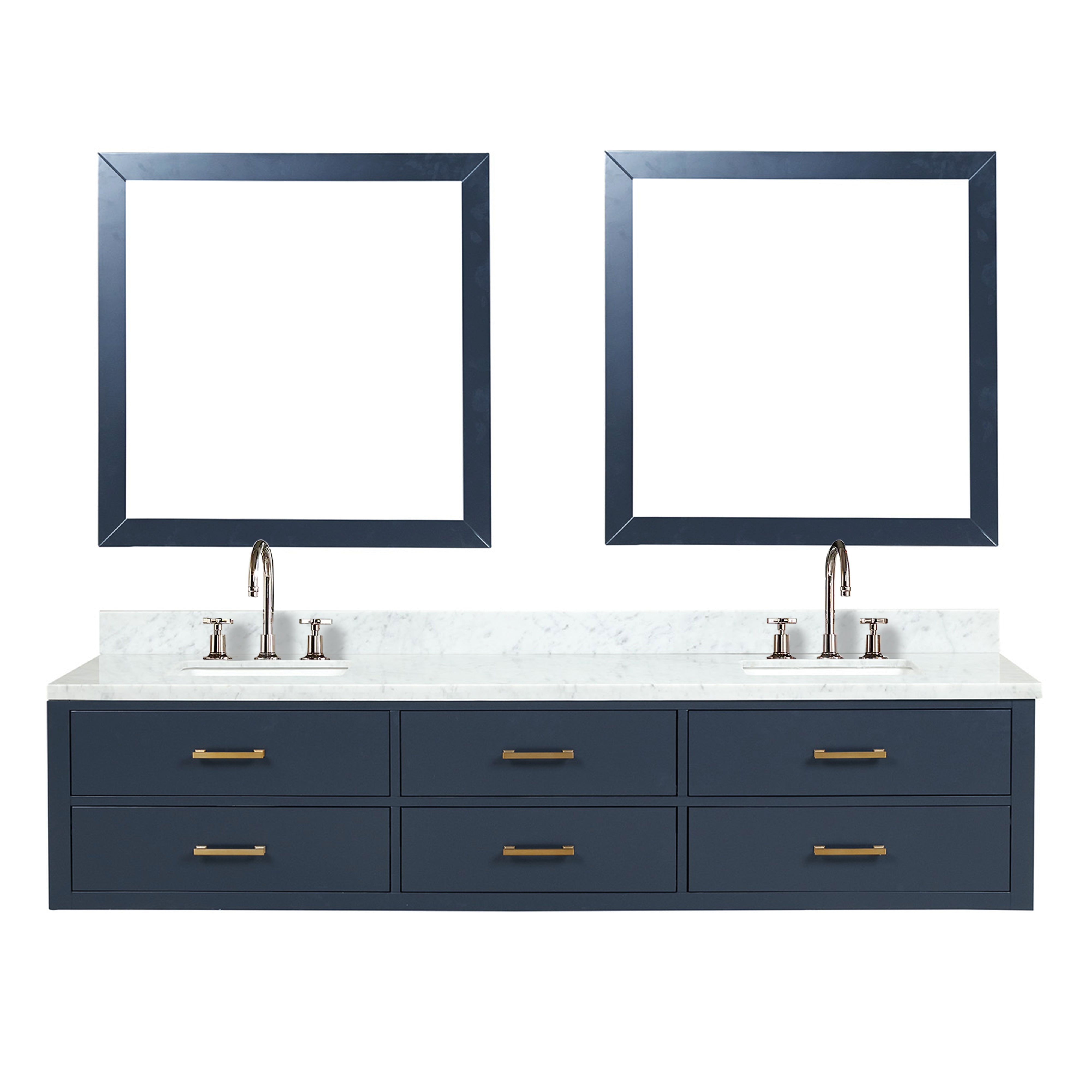 Castor 84 in W x 22 in D Blue Double Bath Vanity
