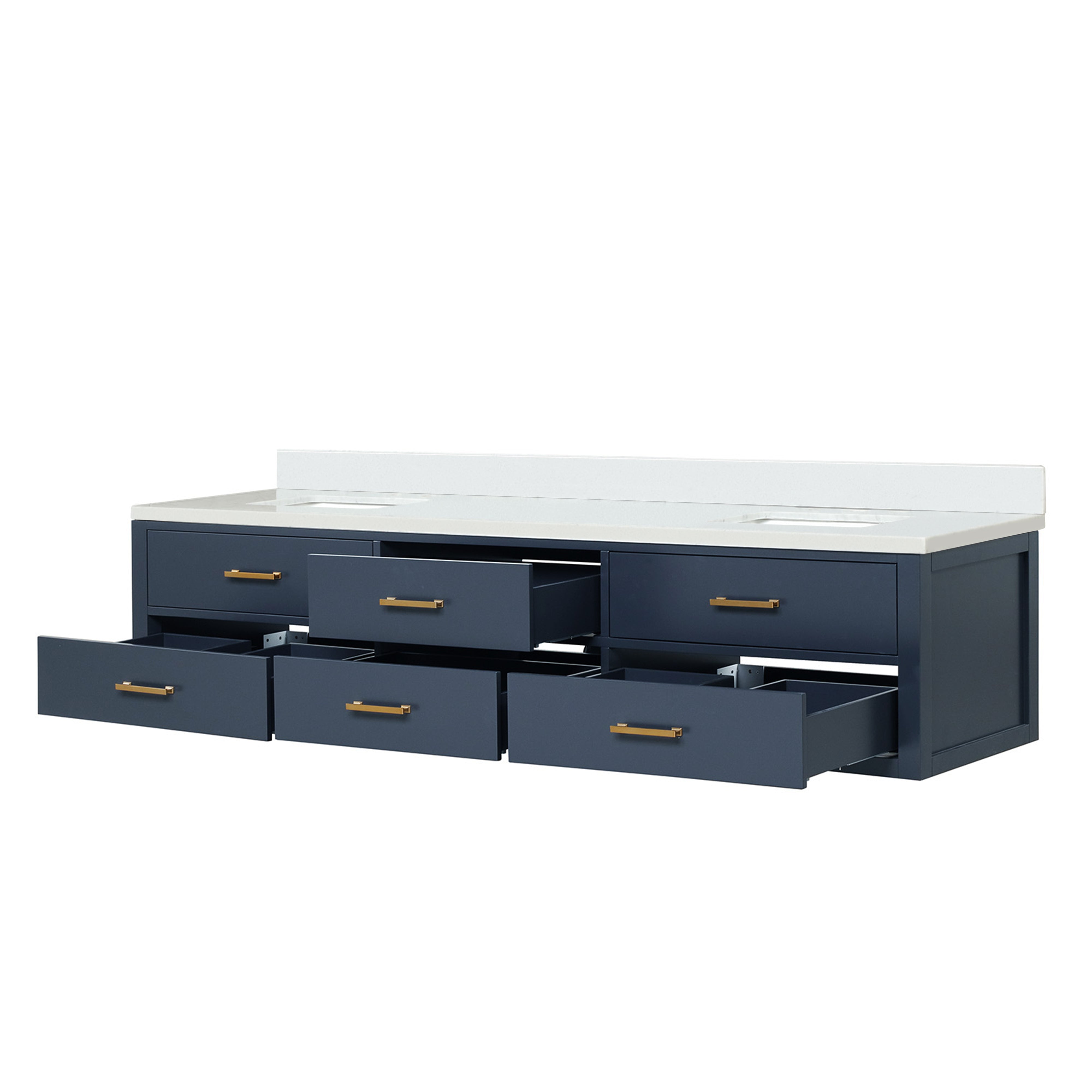 Castor 84 in W x 22 in D Blue Double Bath Vanity