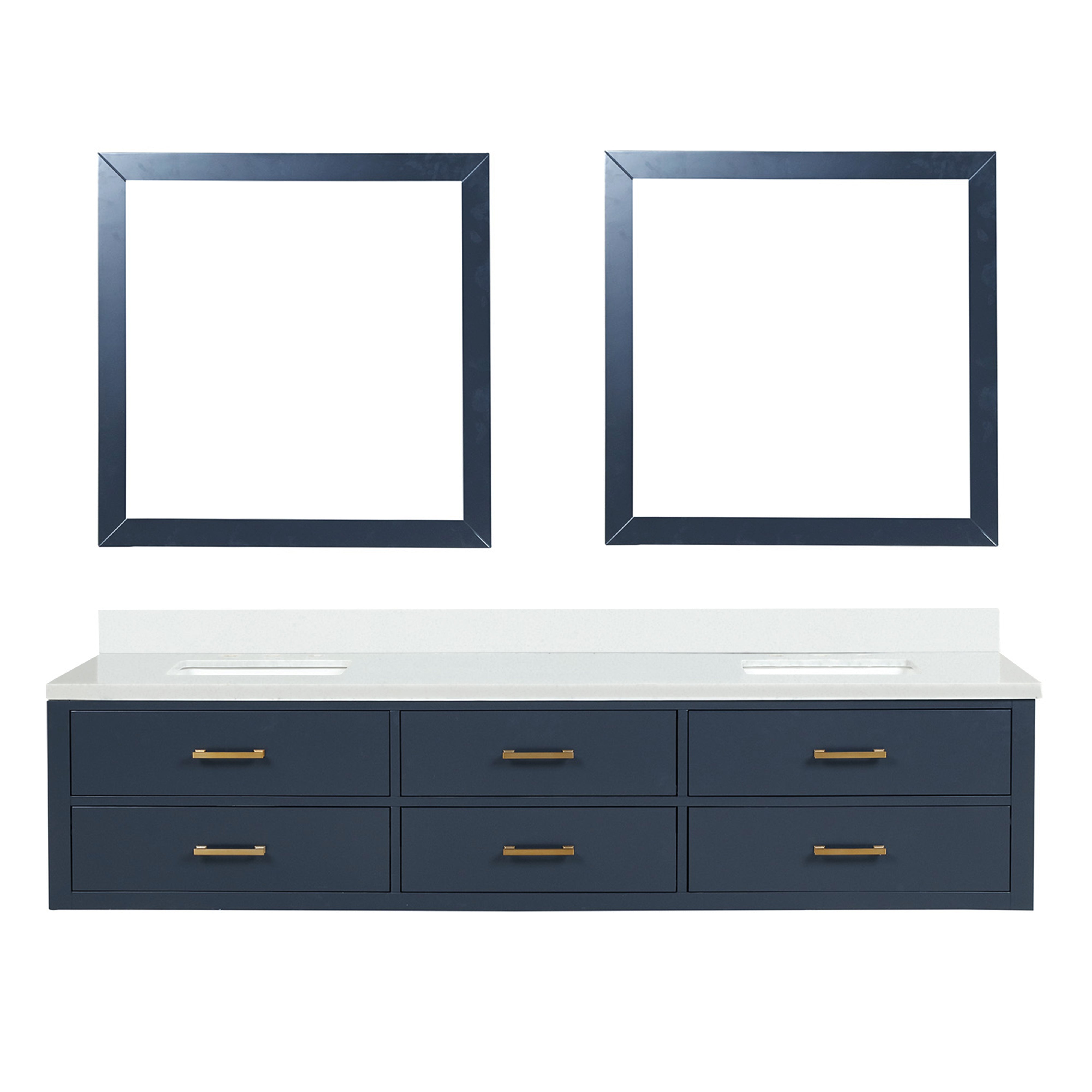 Castor 84 in W x 22 in D Blue Double Bath Vanity