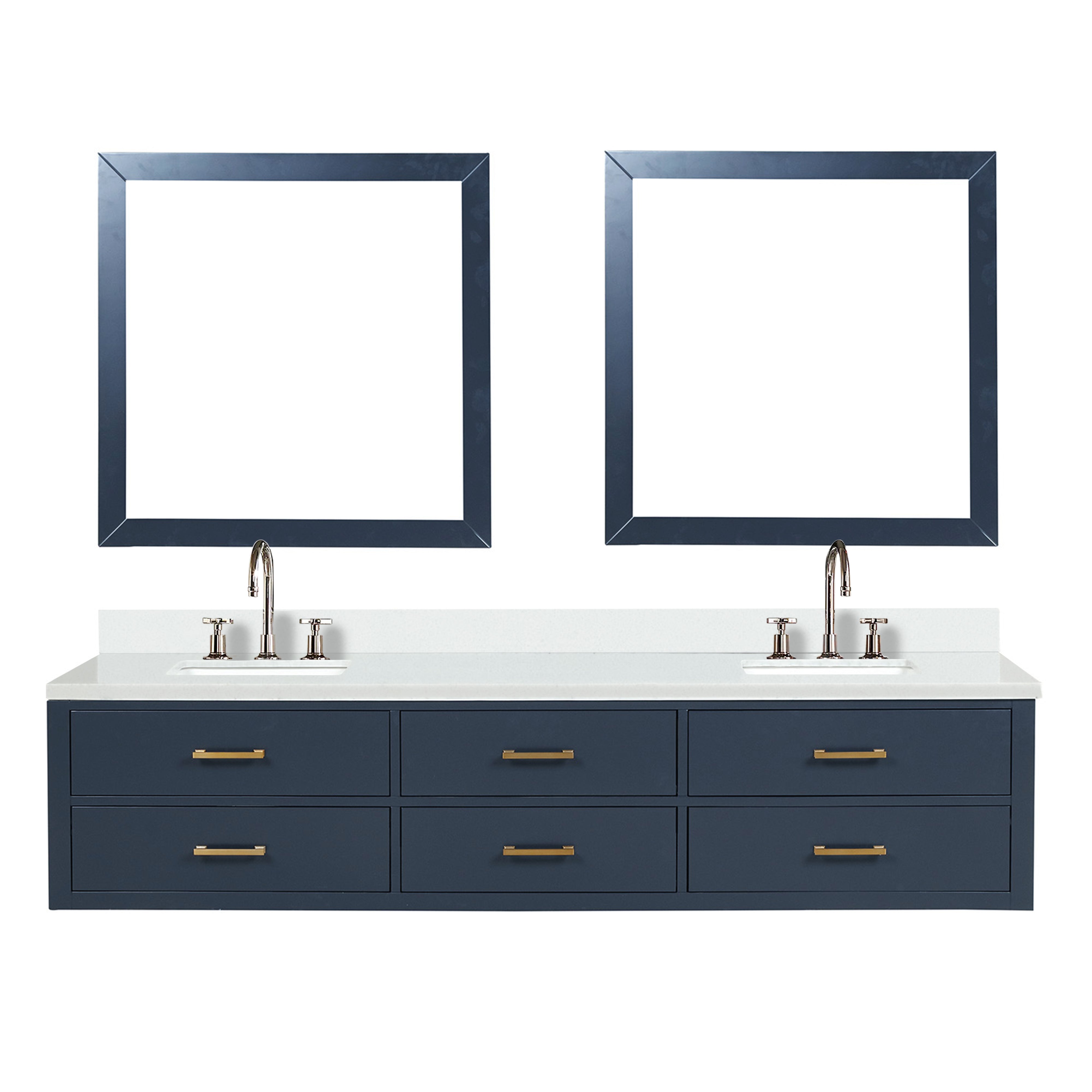 Castor 84 in W x 22 in D Blue Double Bath Vanity