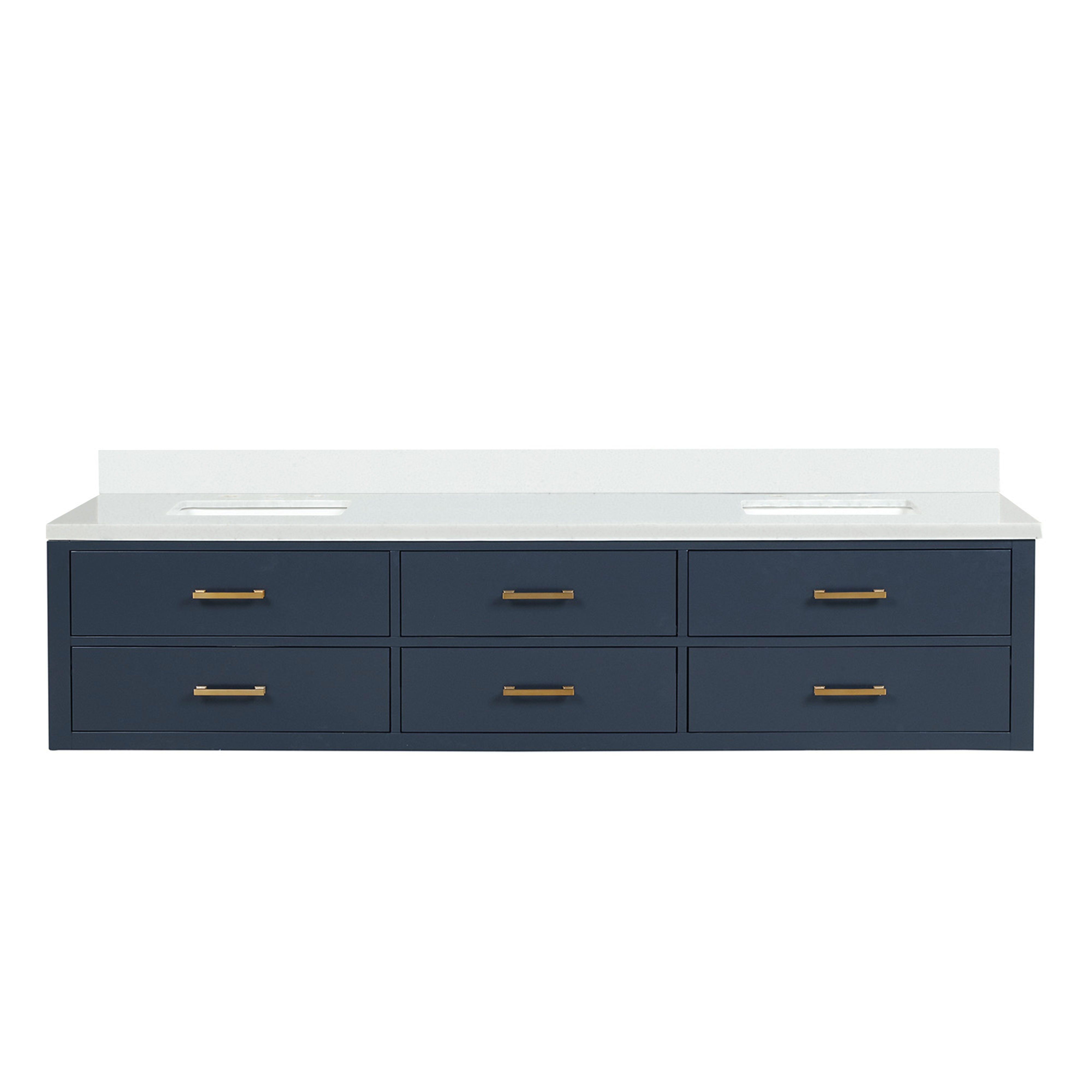 Castor 84 in W x 22 in D Blue Double Bath Vanity