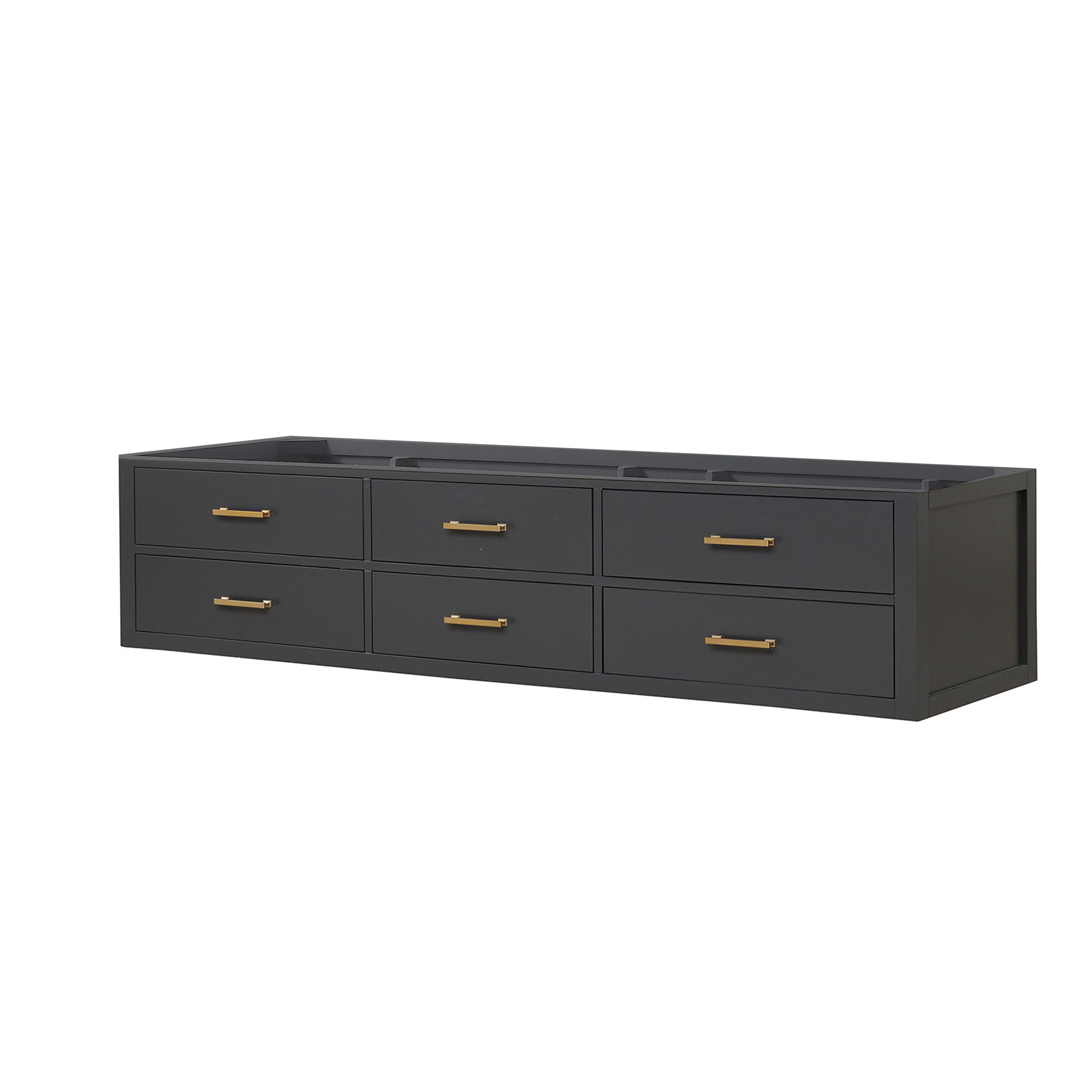 Castor 84 in W x 22 in D Black Double Bath Vanity