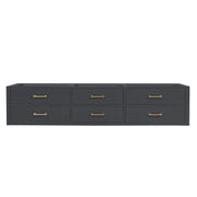 Castor 84 in W x 22 in D Black Double Bath Vanity