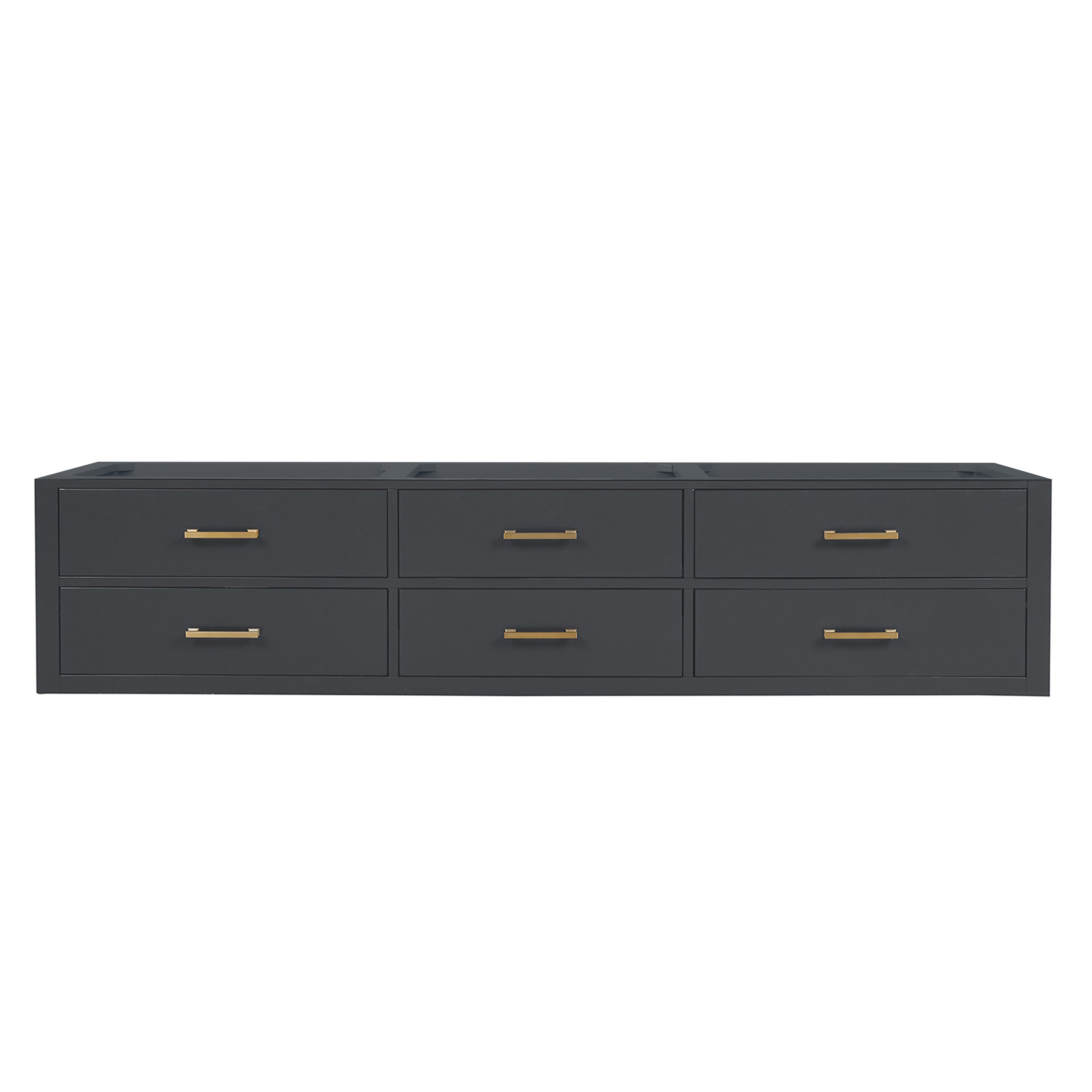 Castor 84 in W x 22 in D Black Double Bath Vanity