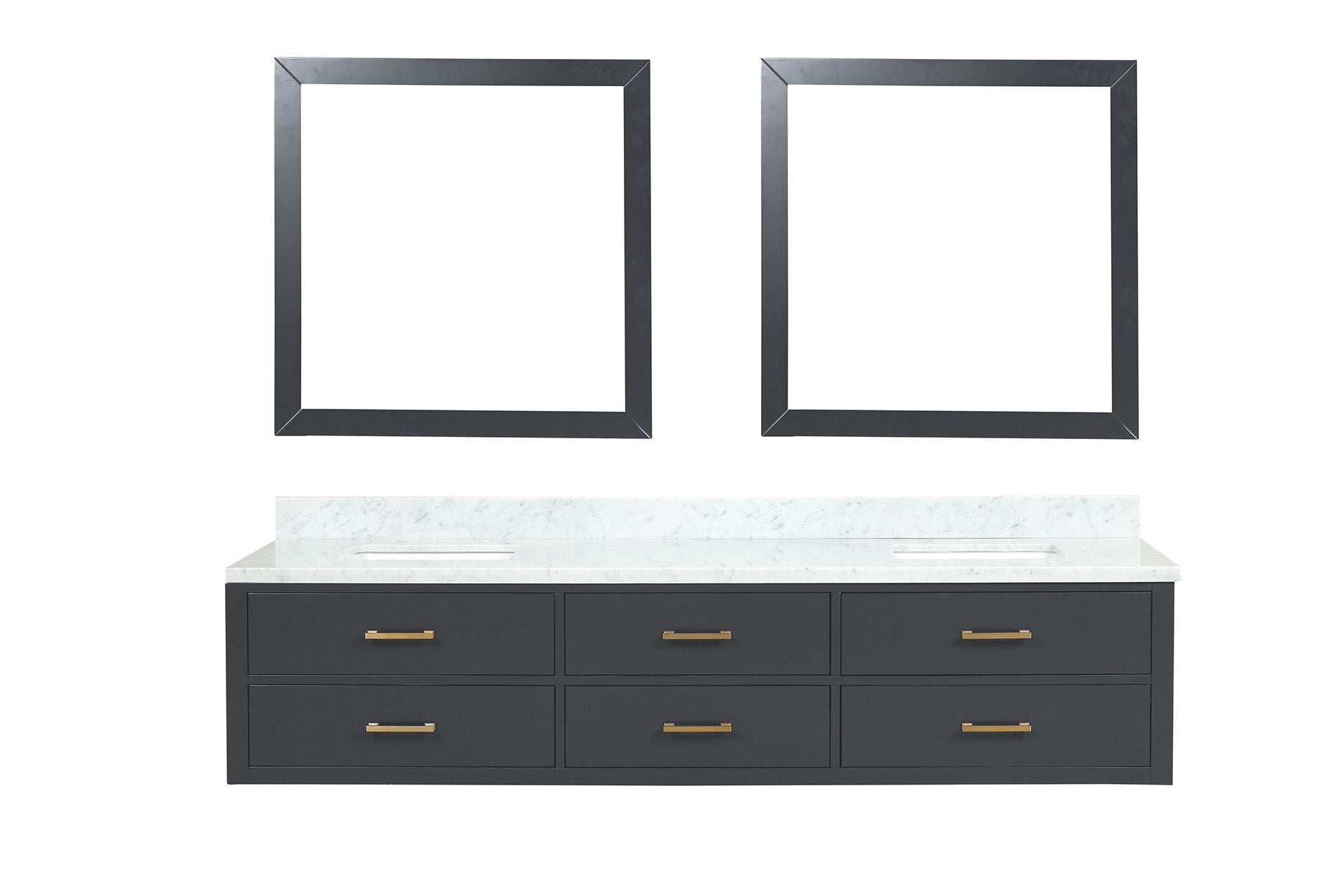 Castor 84 in W x 22 in D Black Double Bath Vanity