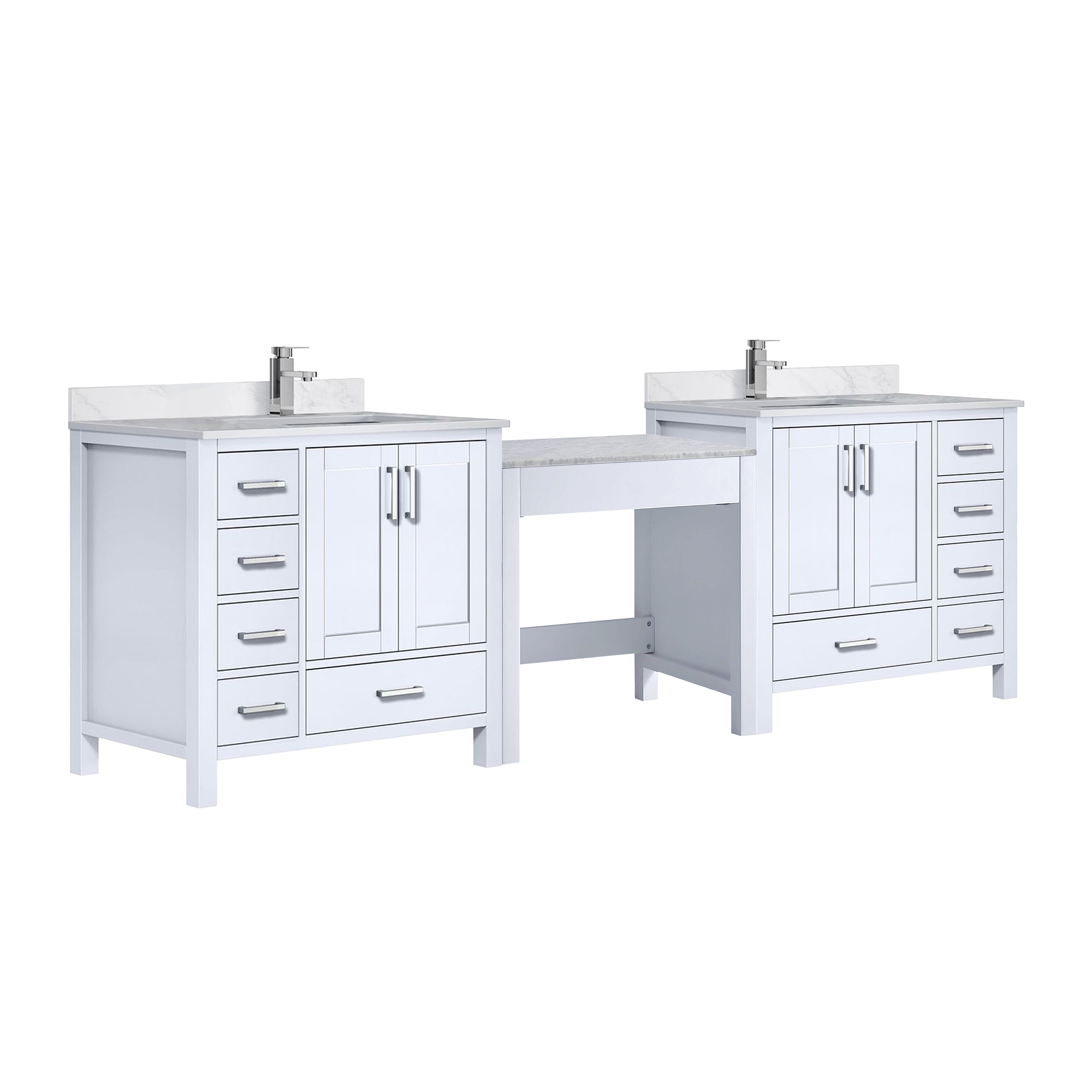 Coraline 102 in W x 22 in D White Double Bath Vanity