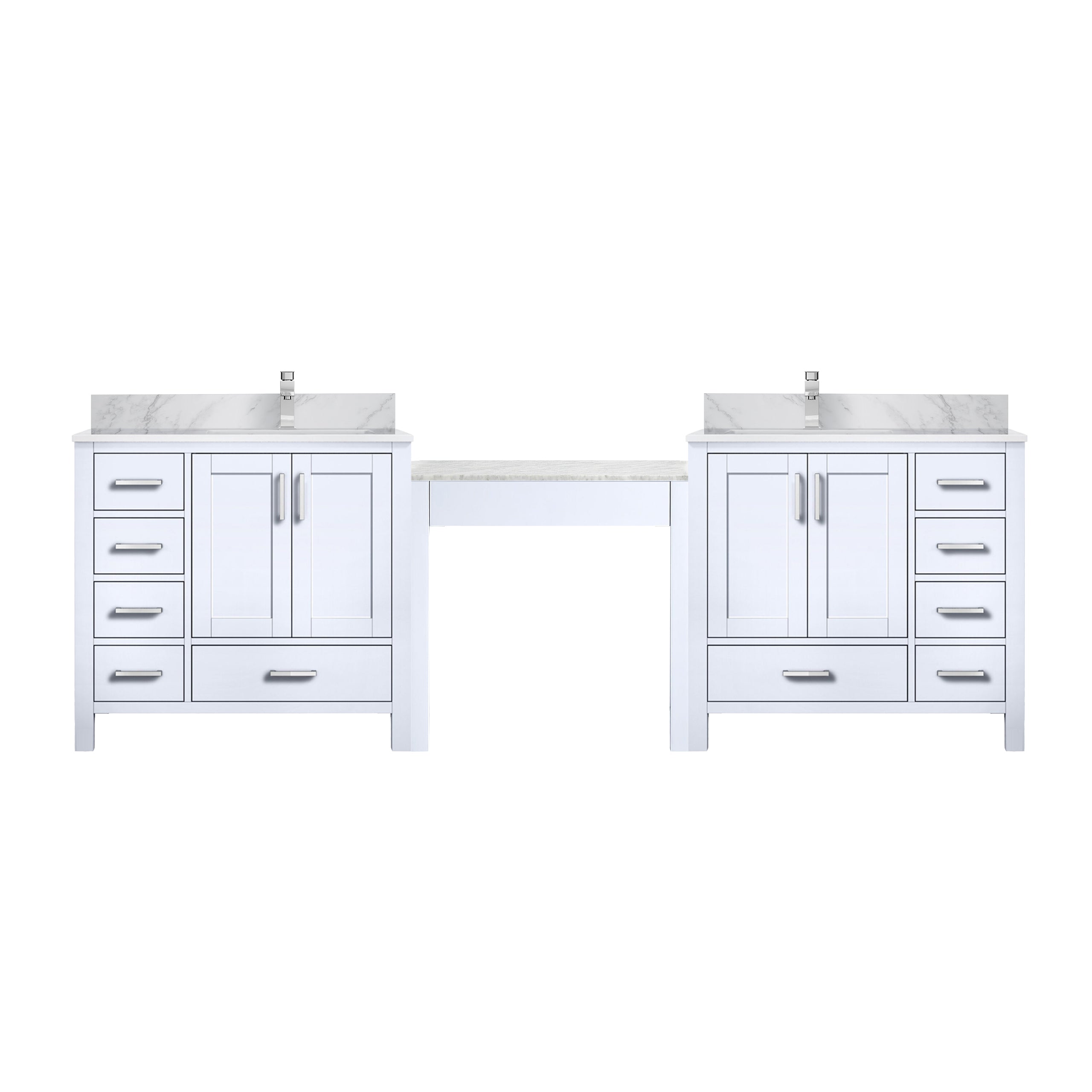 Coraline 102 in W x 22 in D White Double Bath Vanity