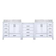 Coraline 92 in W x 22 in D White Double Bath Vanity