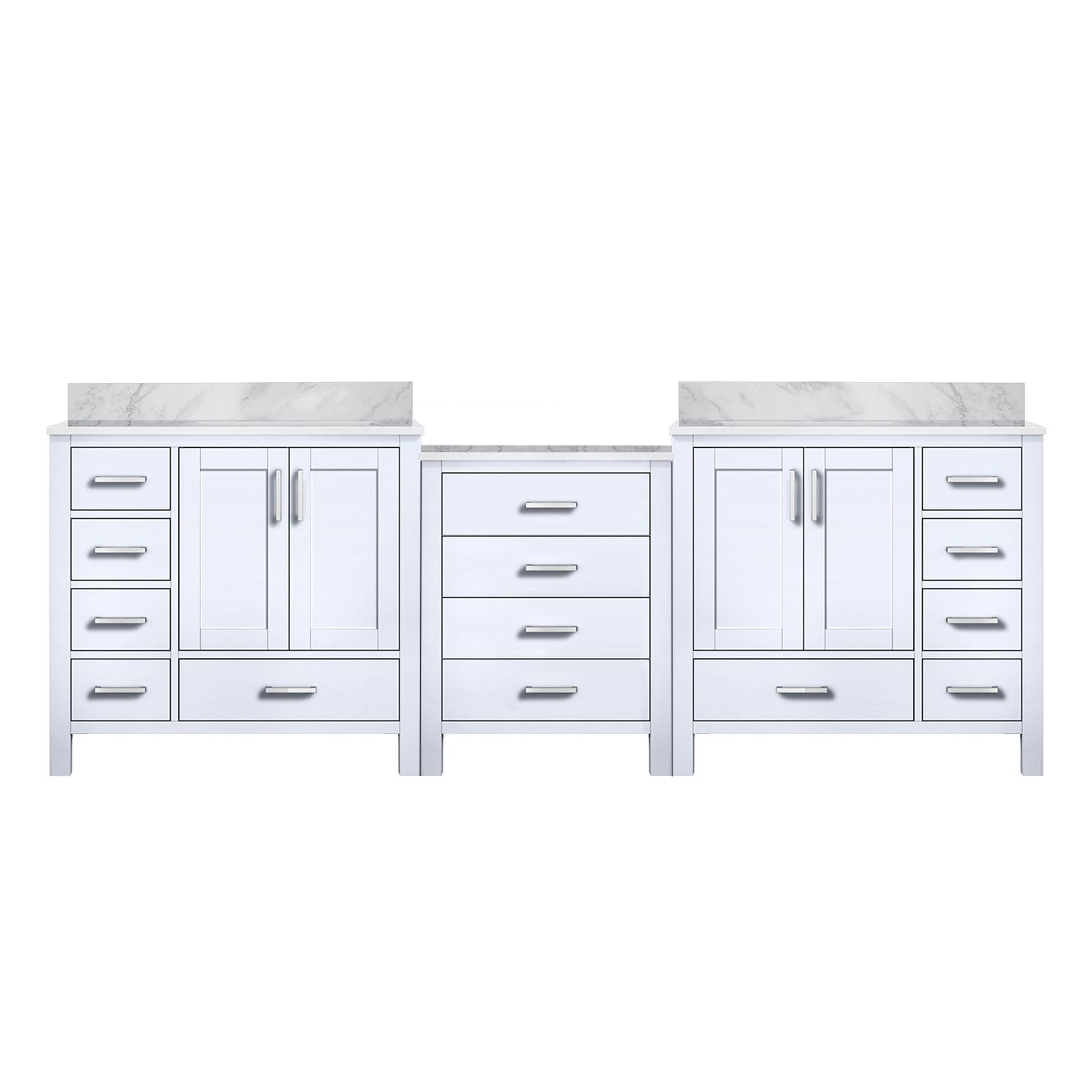 Coraline 92 in W x 22 in D White Double Bath Vanity
