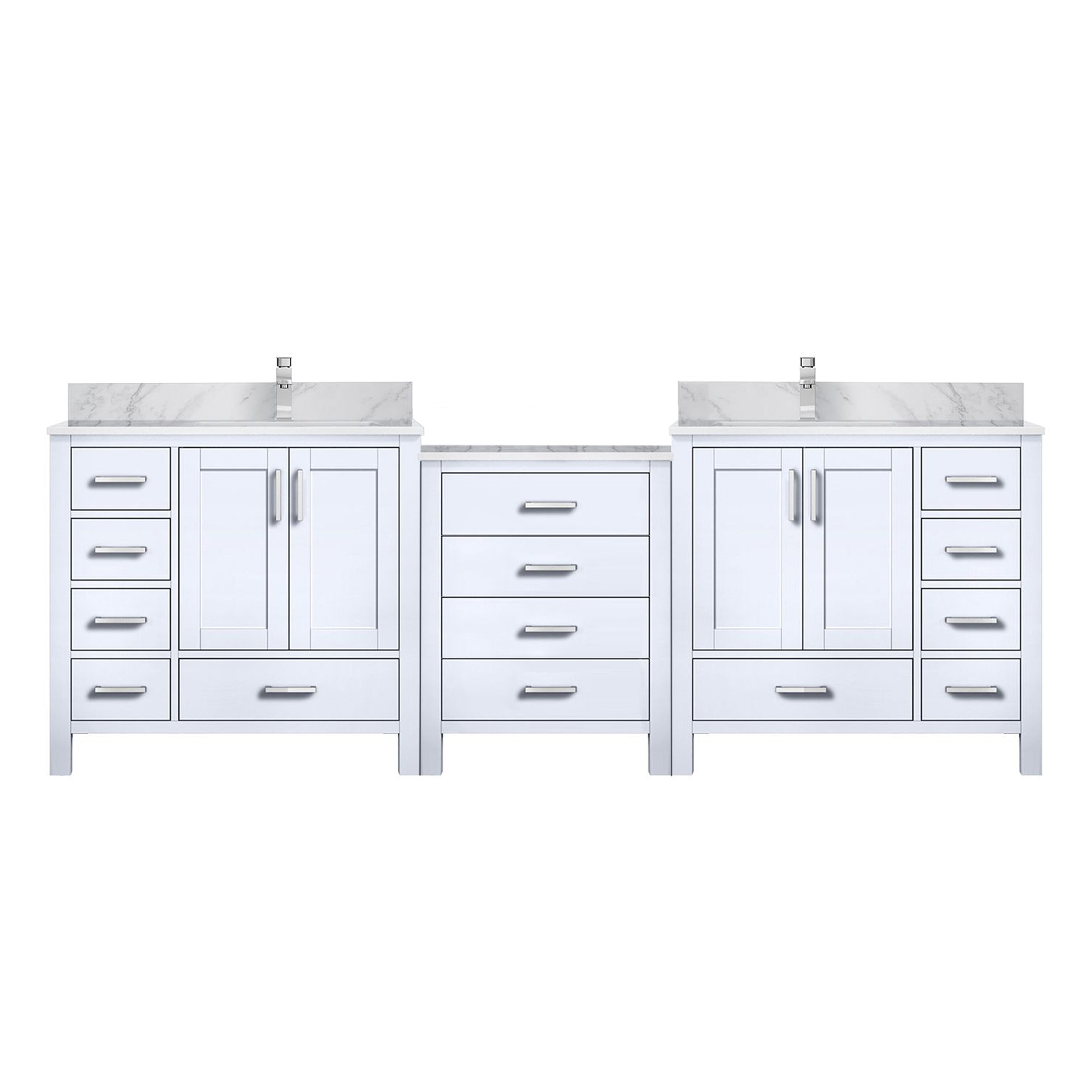 Coraline 92 in W x 22 in D White Double Bath Vanity