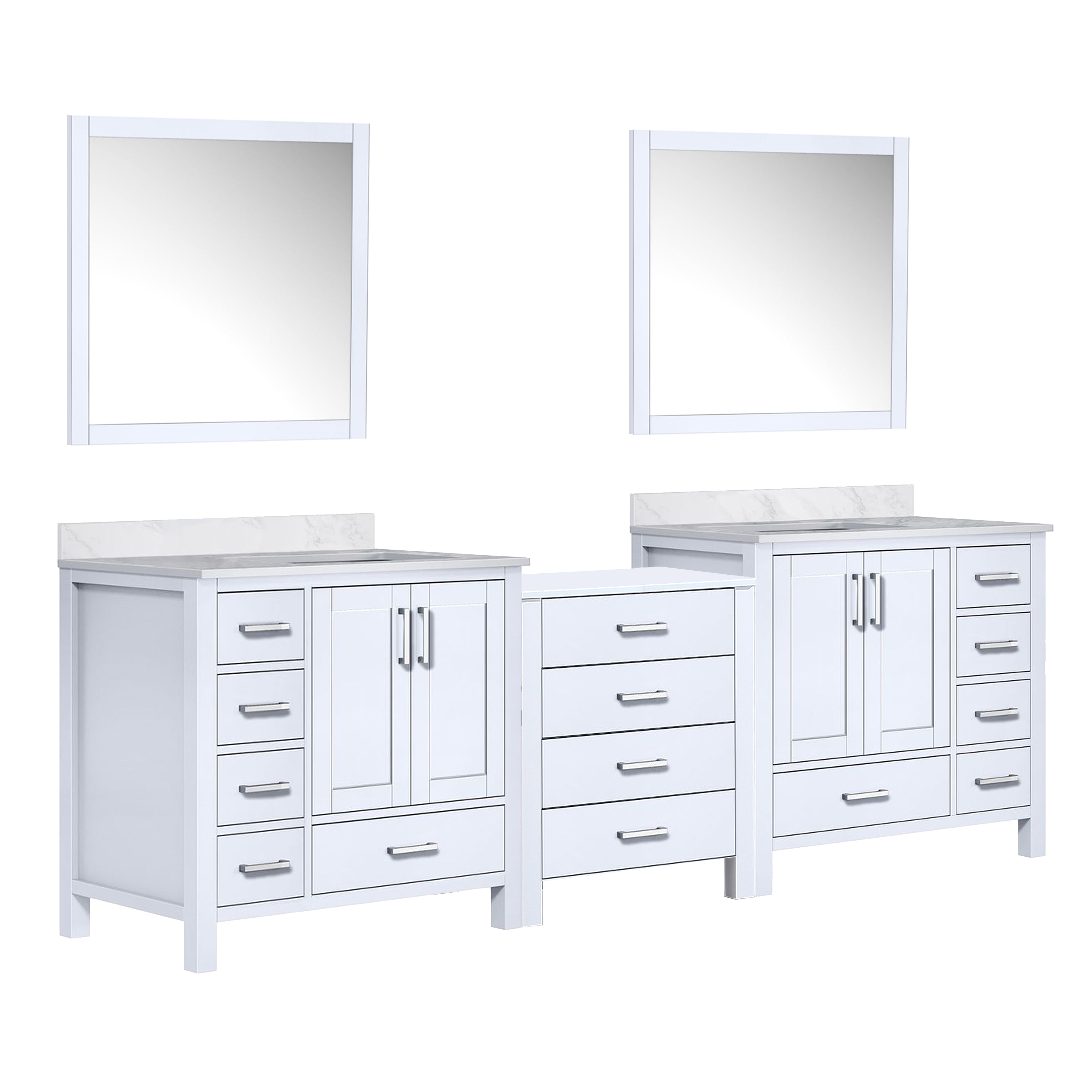 Coraline 92 in W x 22 in D White Double Bath Vanity