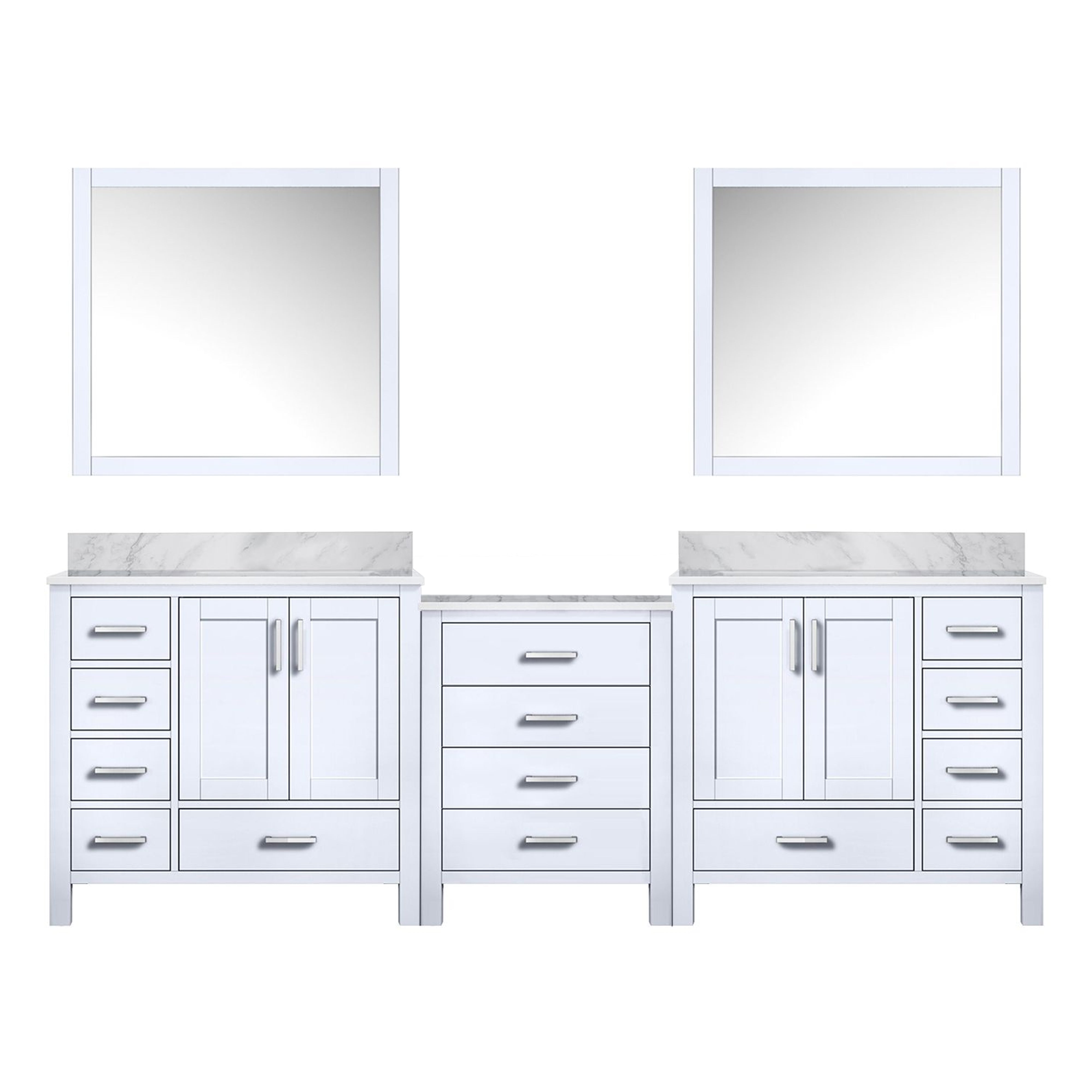 Coraline 92 in W x 22 in D White Double Bath Vanity