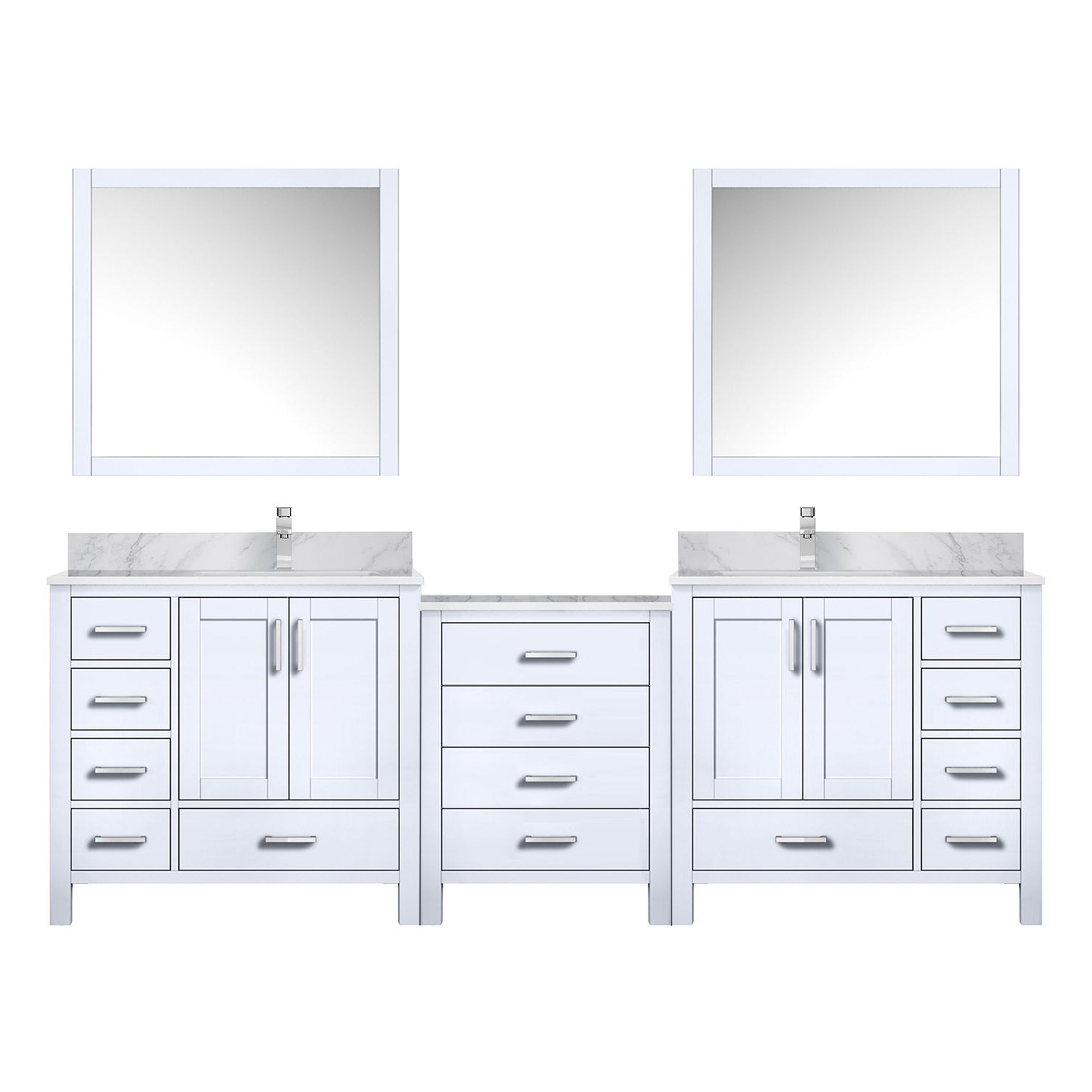 Coraline 92 in W x 22 in D White Double Bath Vanity