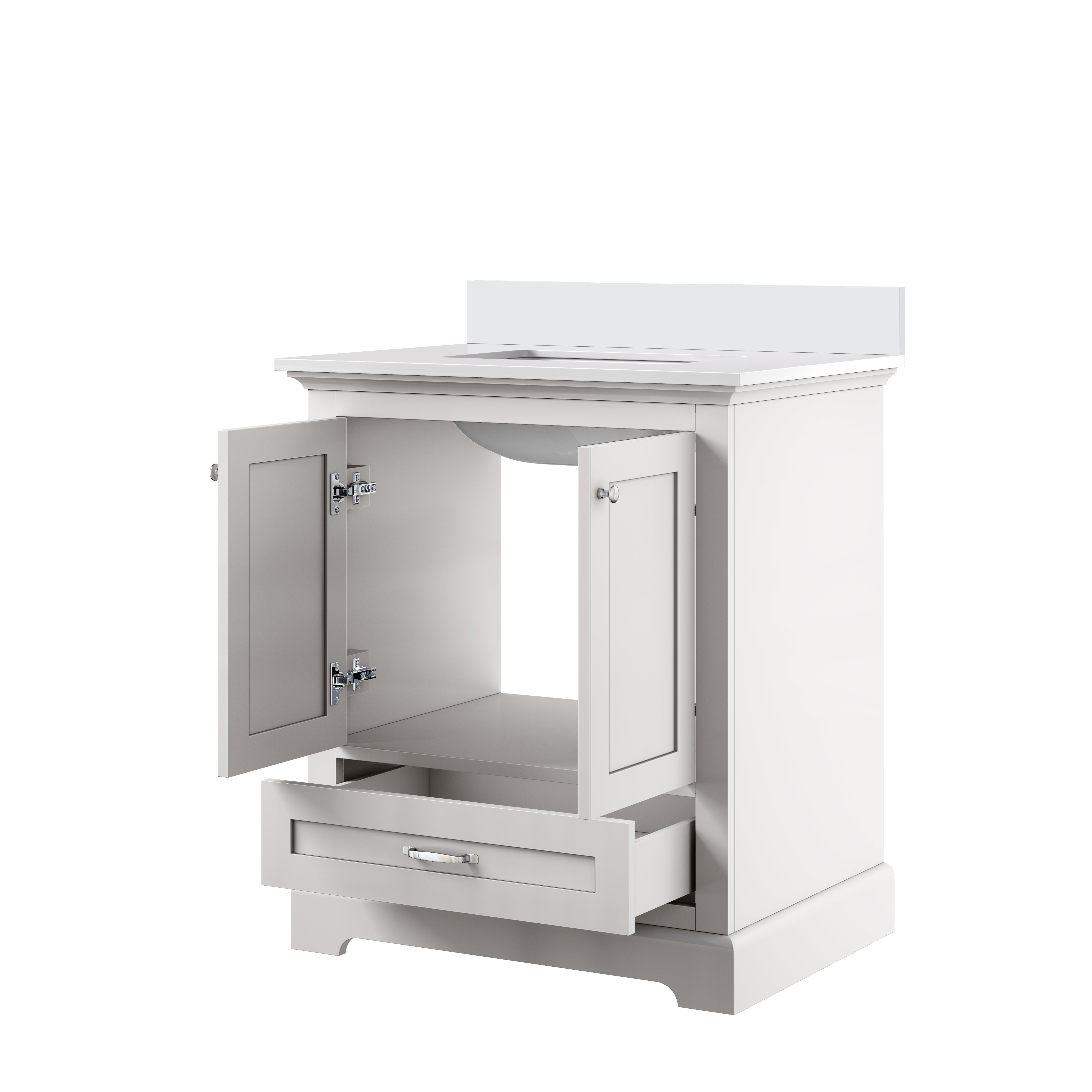 Dukes 30 in. W x 22 in. D White Single Bath Vanity and Cultured Marble Top