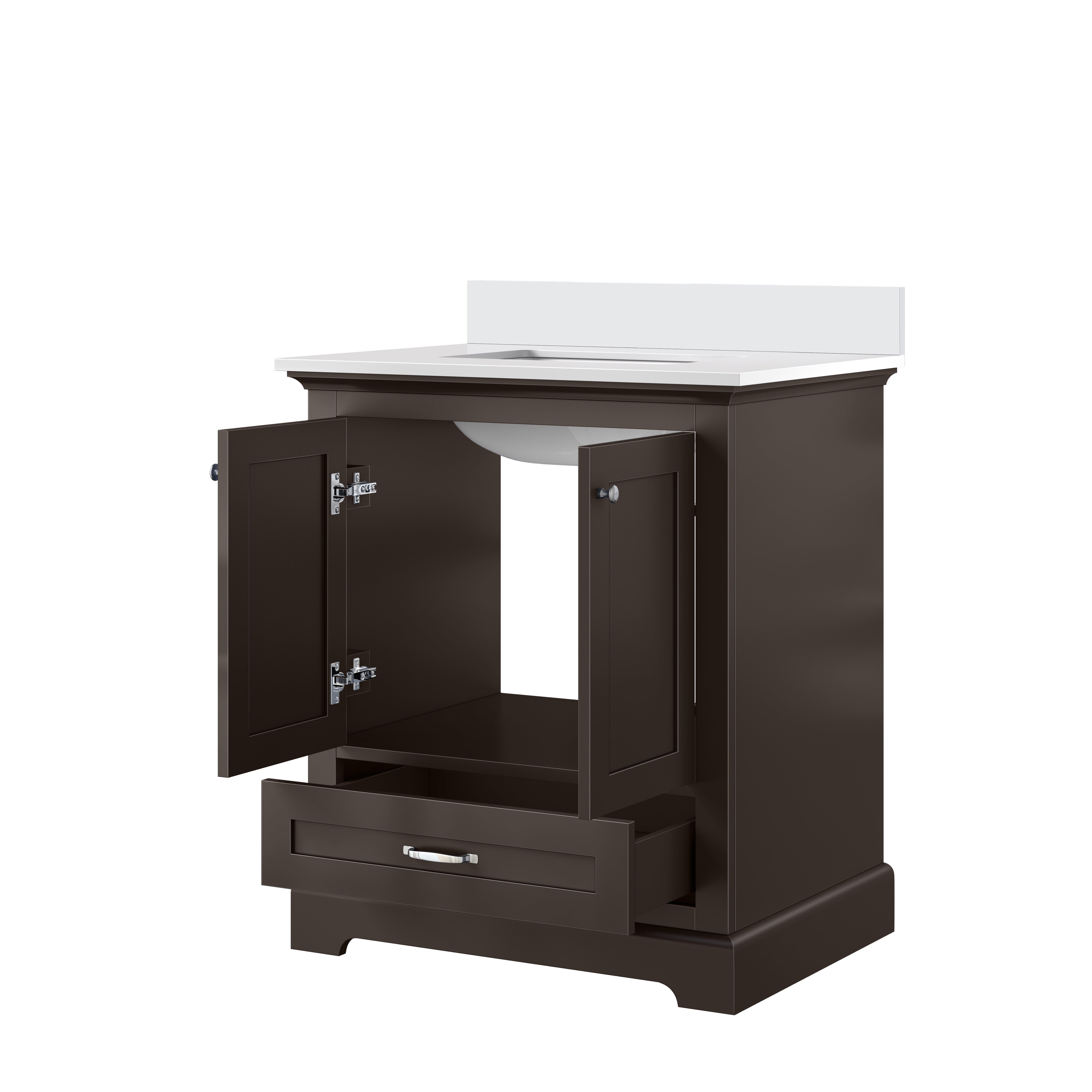 Dukes 30 in. W x 22 in. D Espresso Single Bath Vanity and Cultured Marble Top