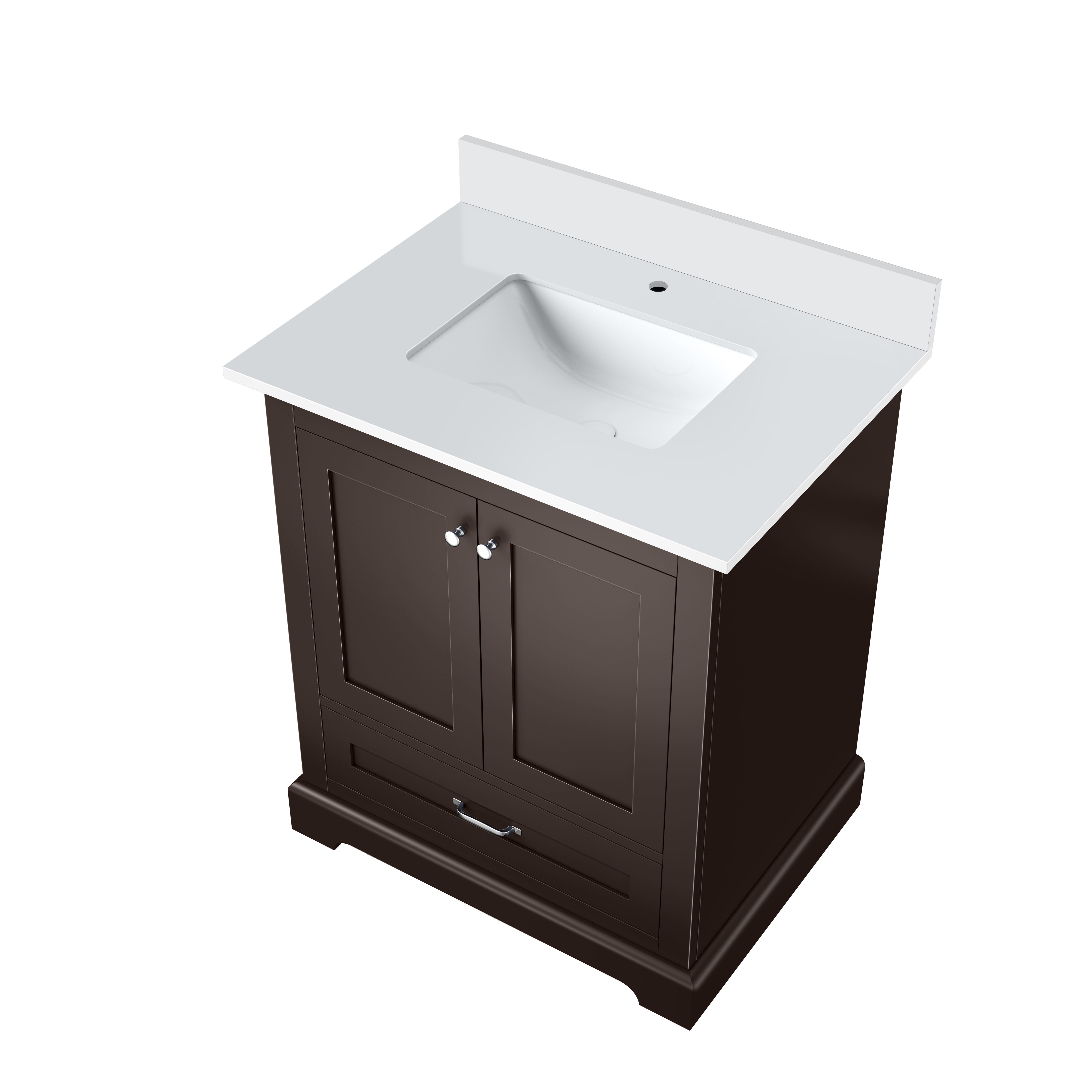 Dukes 30 in. W x 22 in. D Espresso Single Bath Vanity and Cultured Marble Top