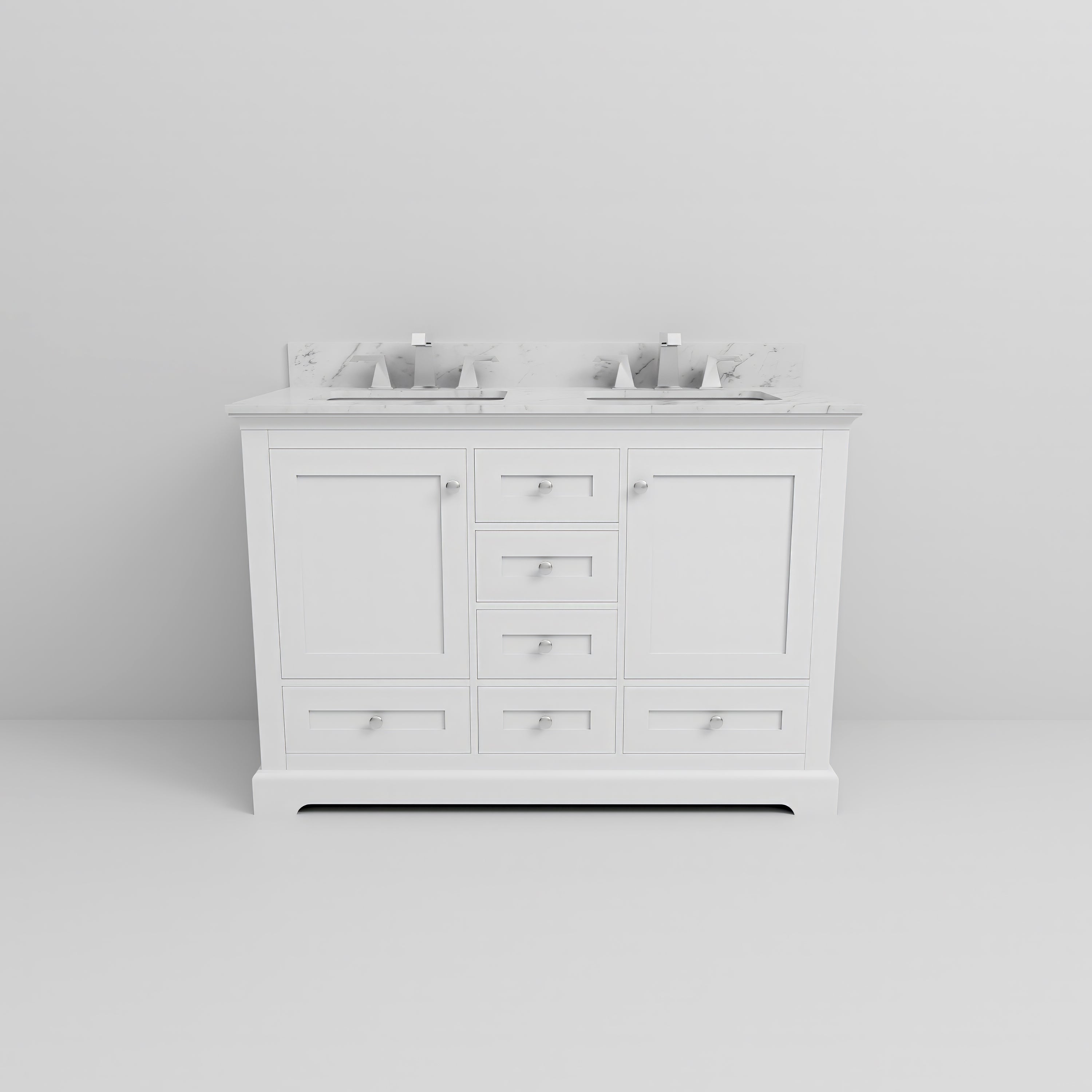 Dukes 48 in. W x 22 in. D White Double Bath Vanity
