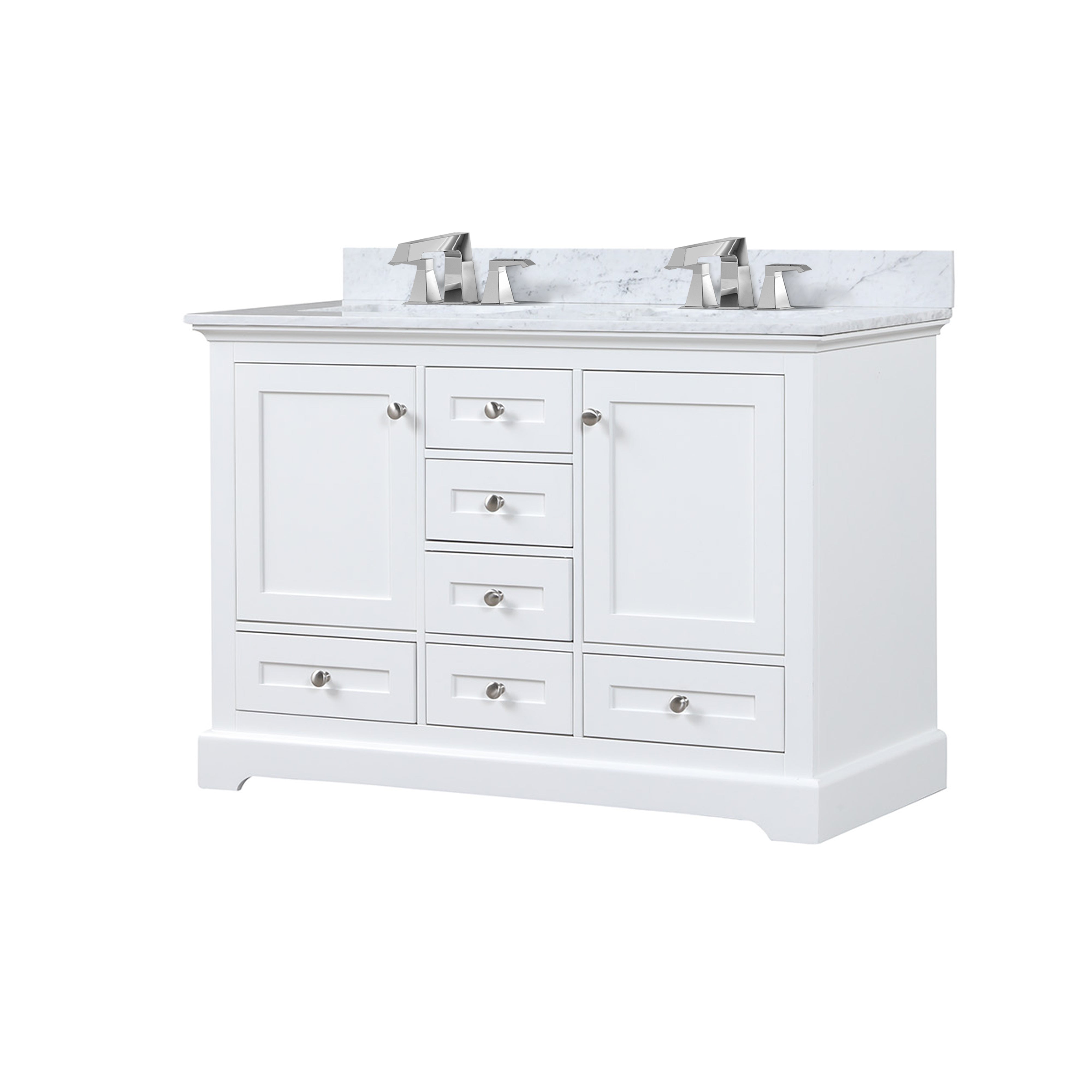 Dukes 48 in. W x 22 in. D White Double Bath Vanity