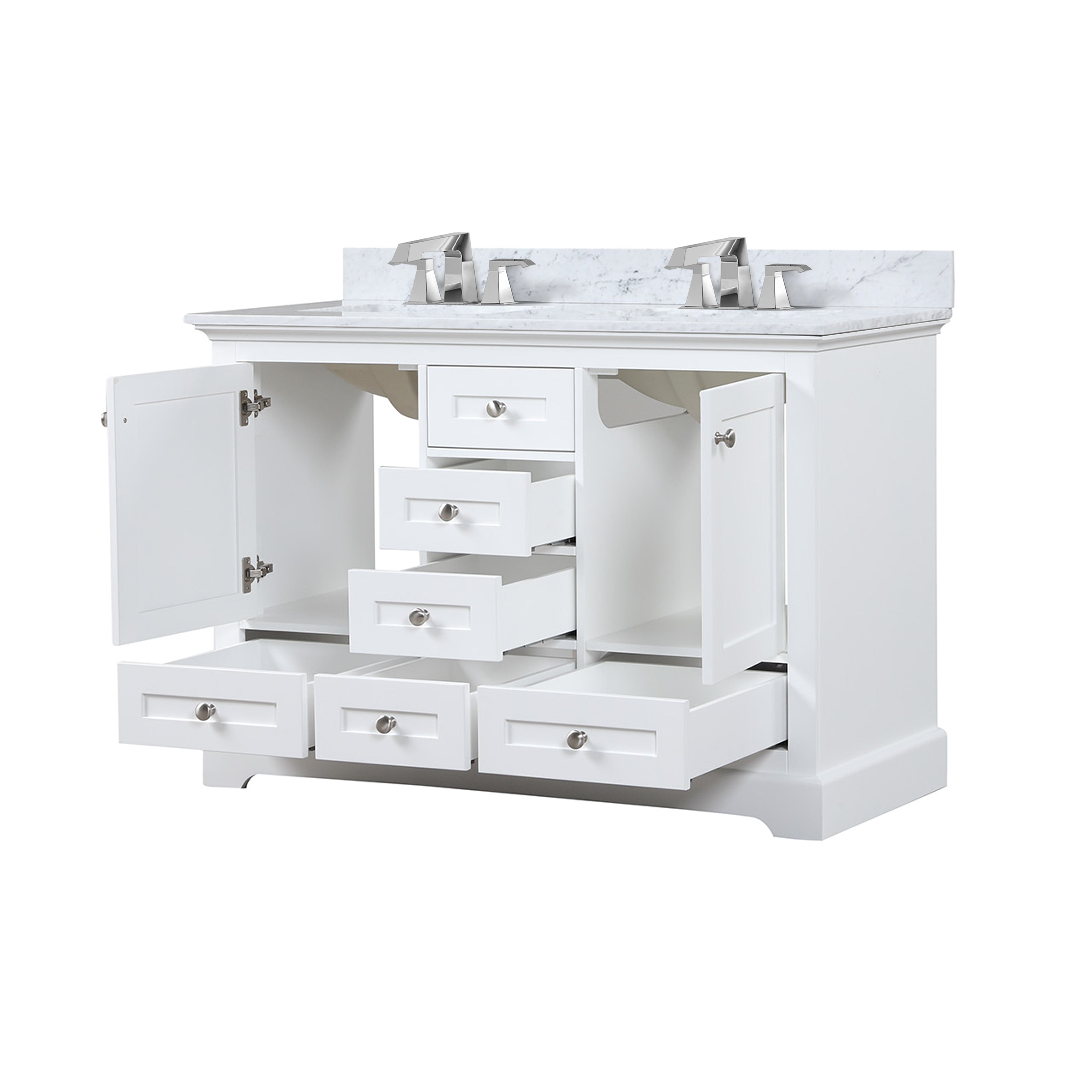 Dukes 48 in. W x 22 in. D White Double Bath Vanity