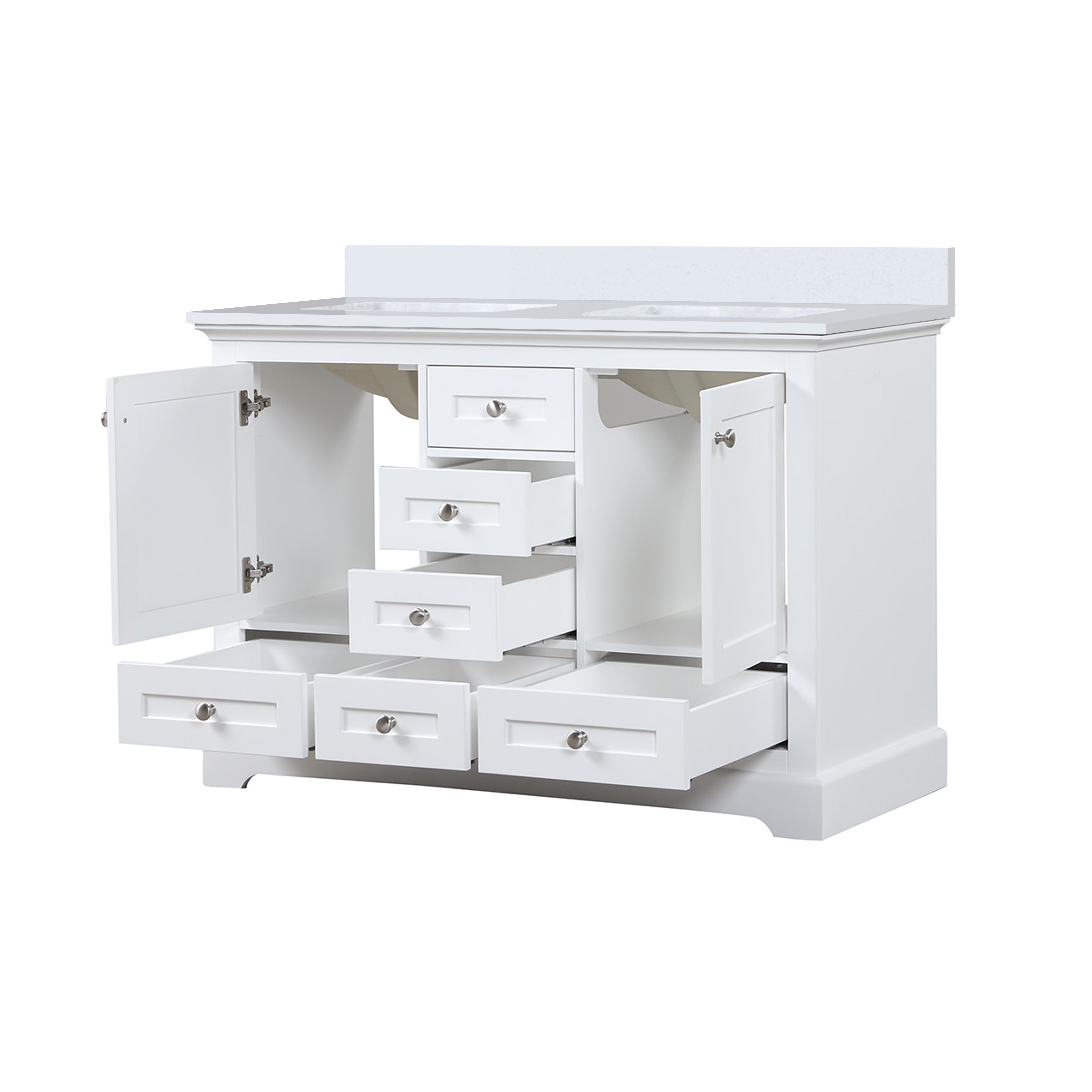 Dukes 48 in. W x 22 in. D White Double Bath Vanity