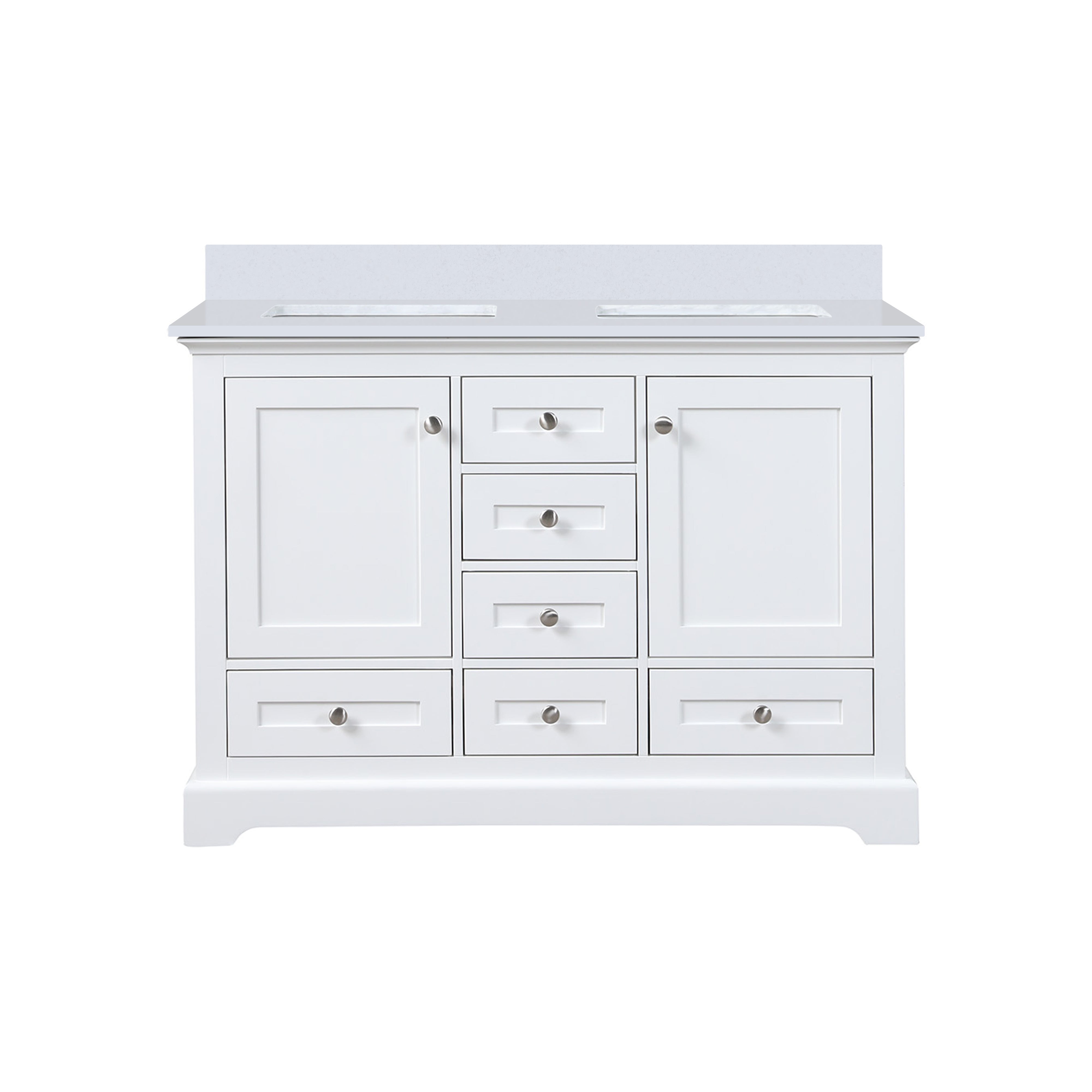 Dukes 48 in. W x 22 in. D White Double Bath Vanity