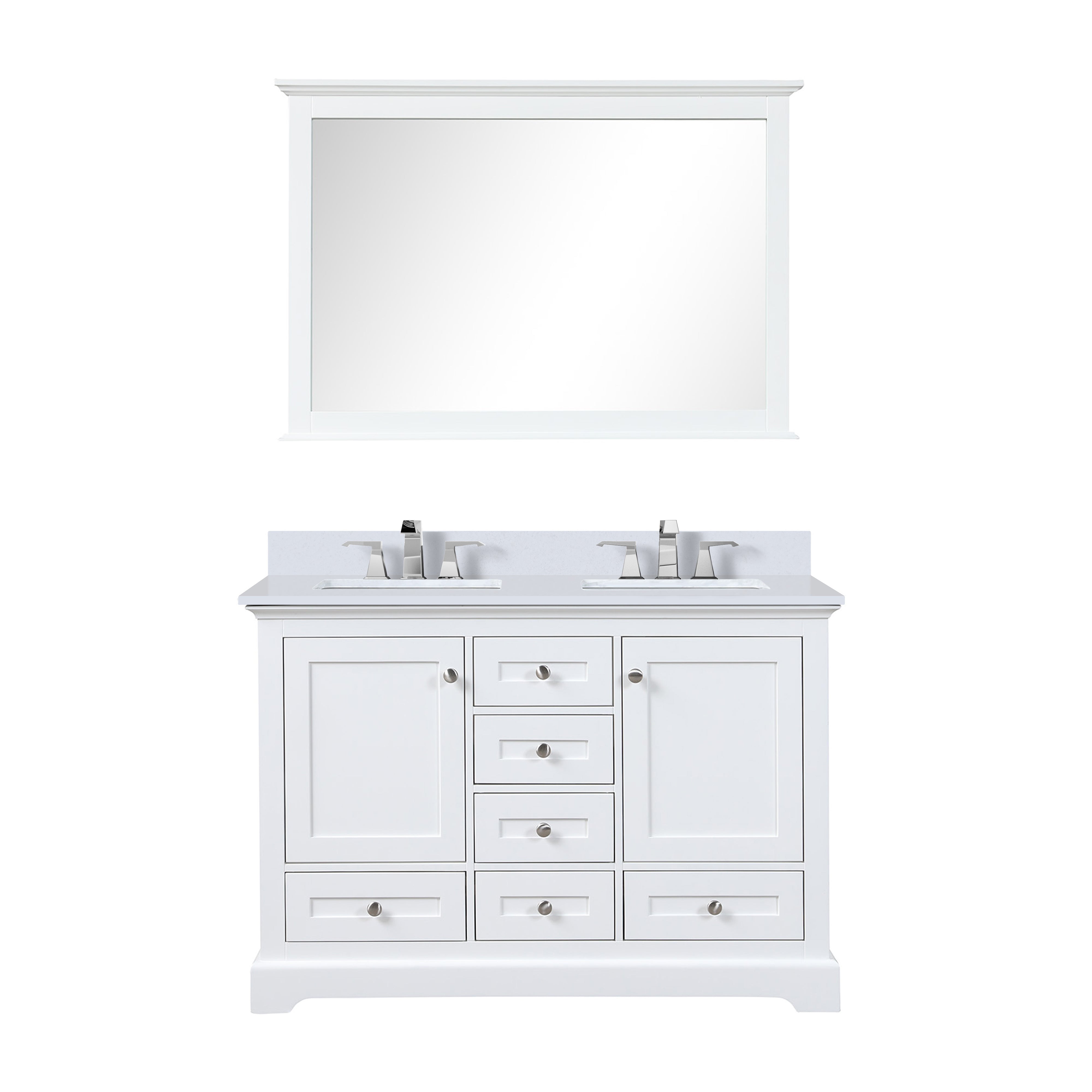 Dukes 48 in. W x 22 in. D White Double Bath Vanity
