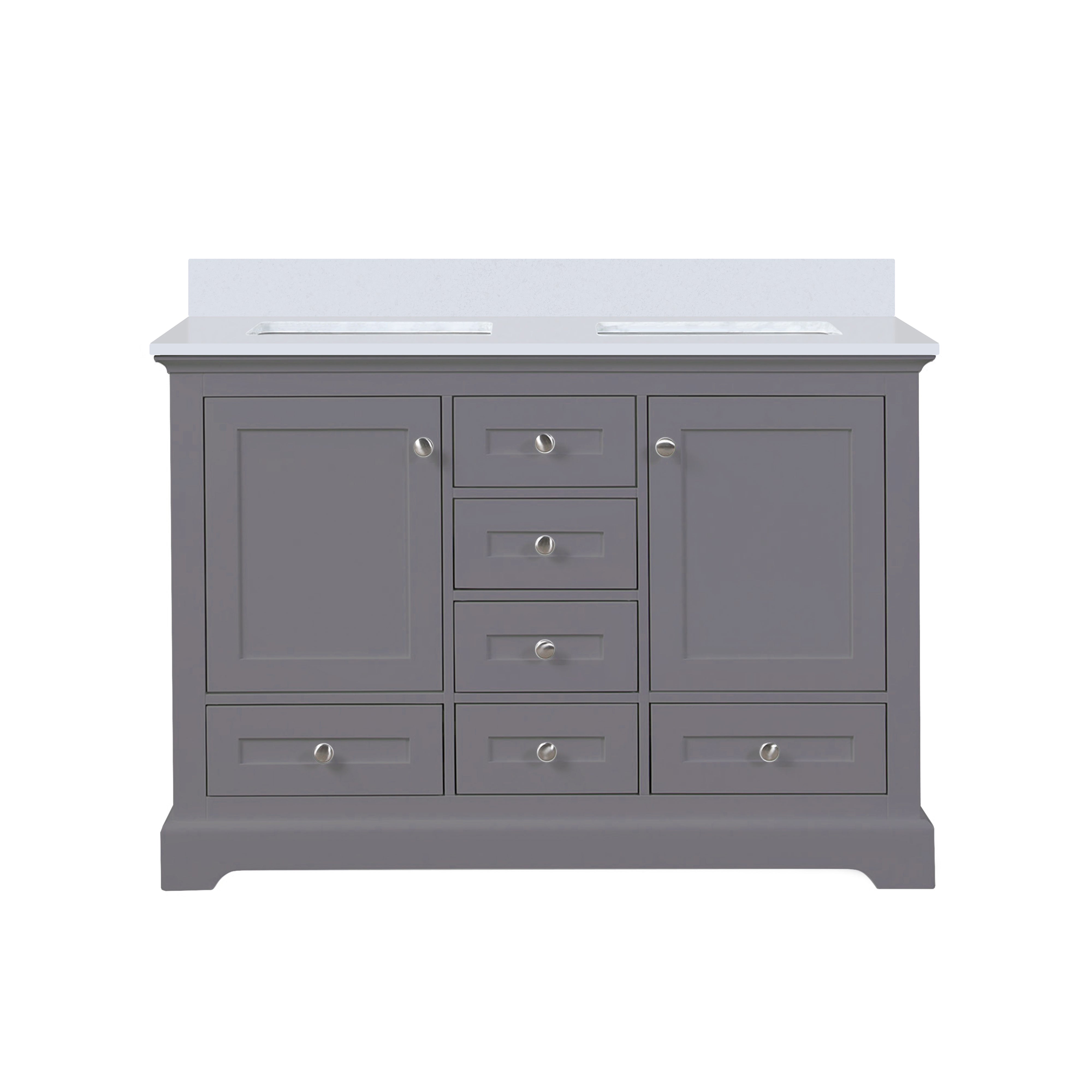 Dukes 48 in. W x 22 in. D Dark Grey Double Bath Vanity